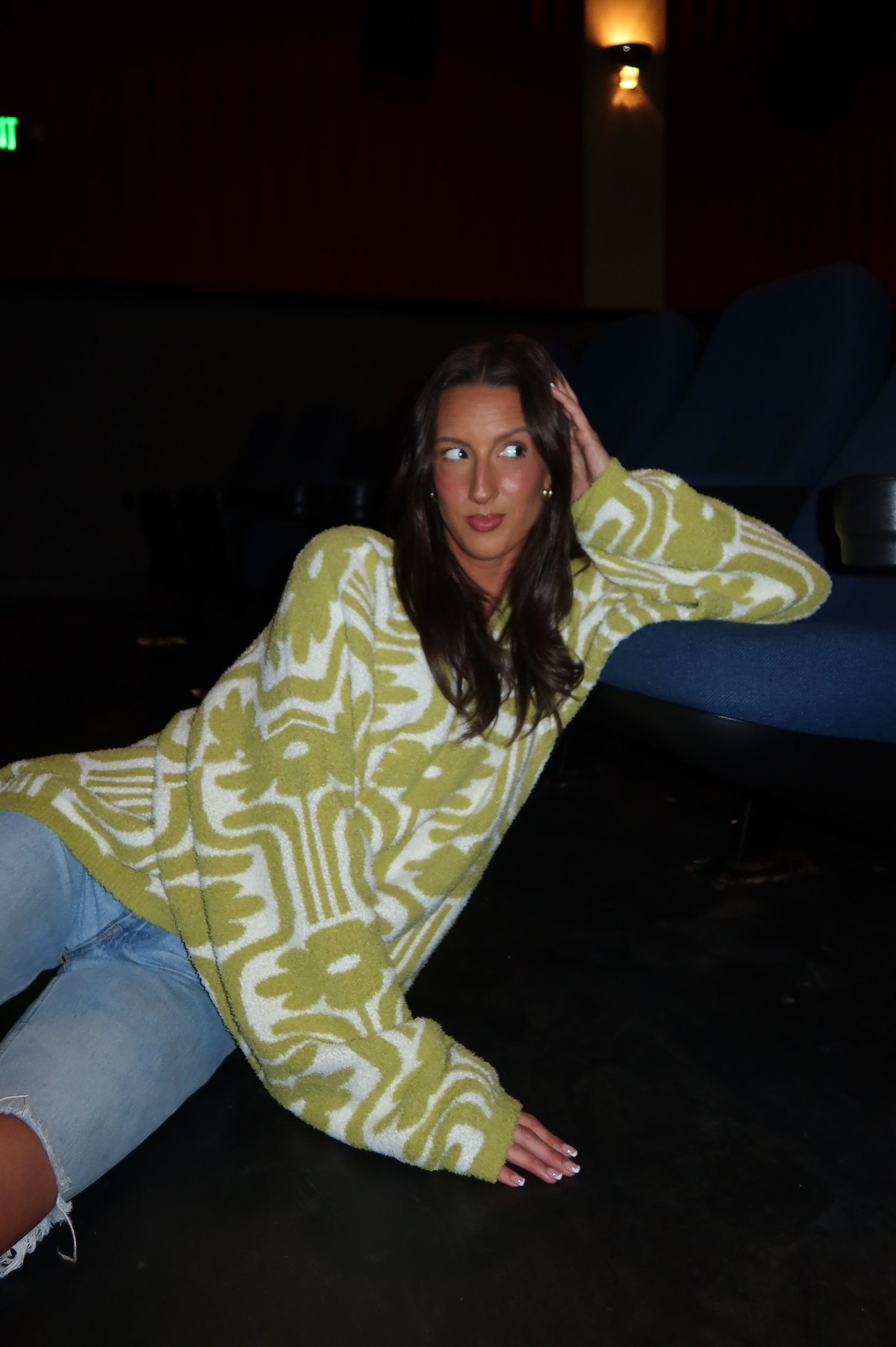 The Finale Sweater: Chartreuse/Ivory