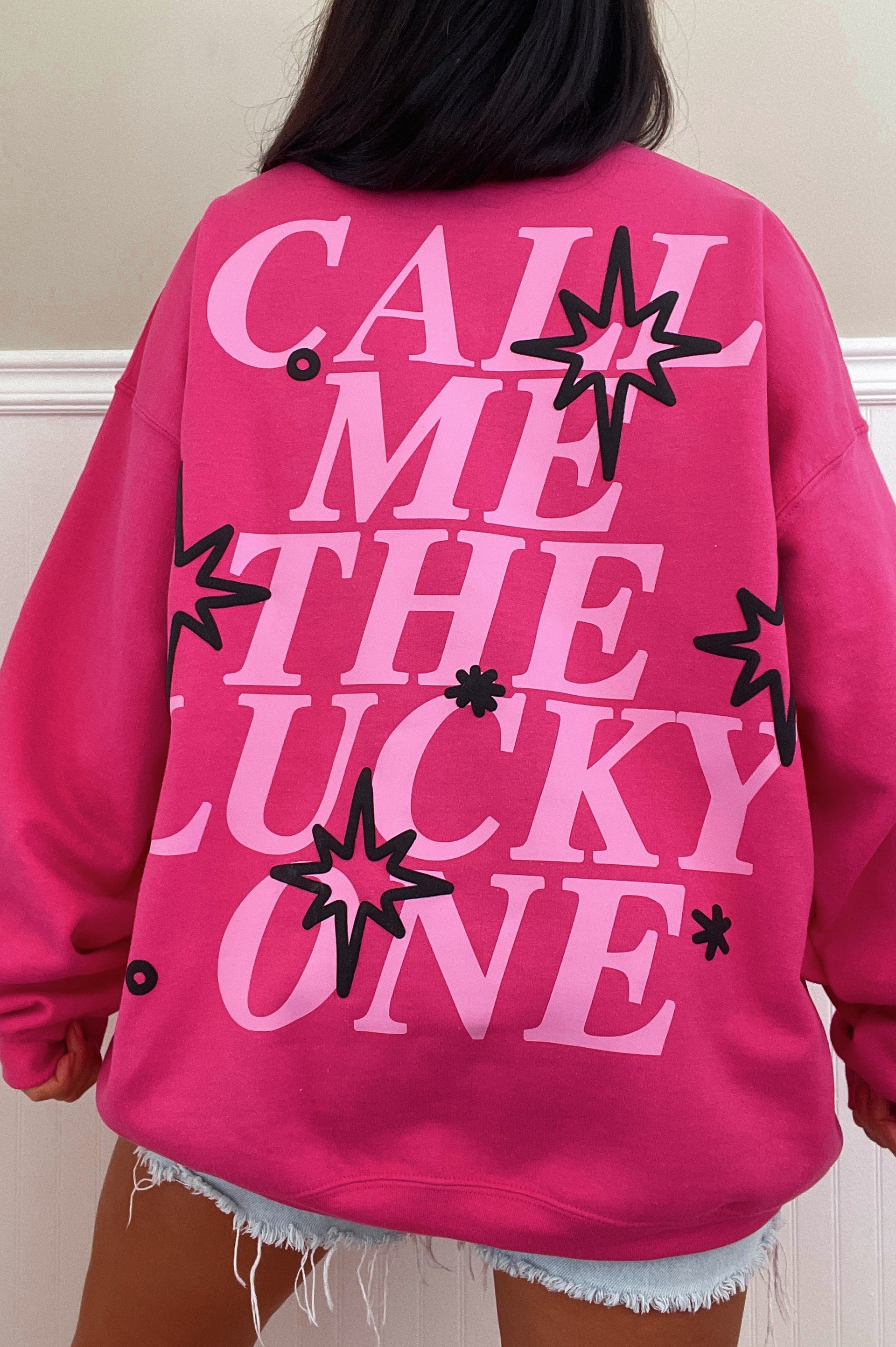 Lucky One Crewneck: Pink