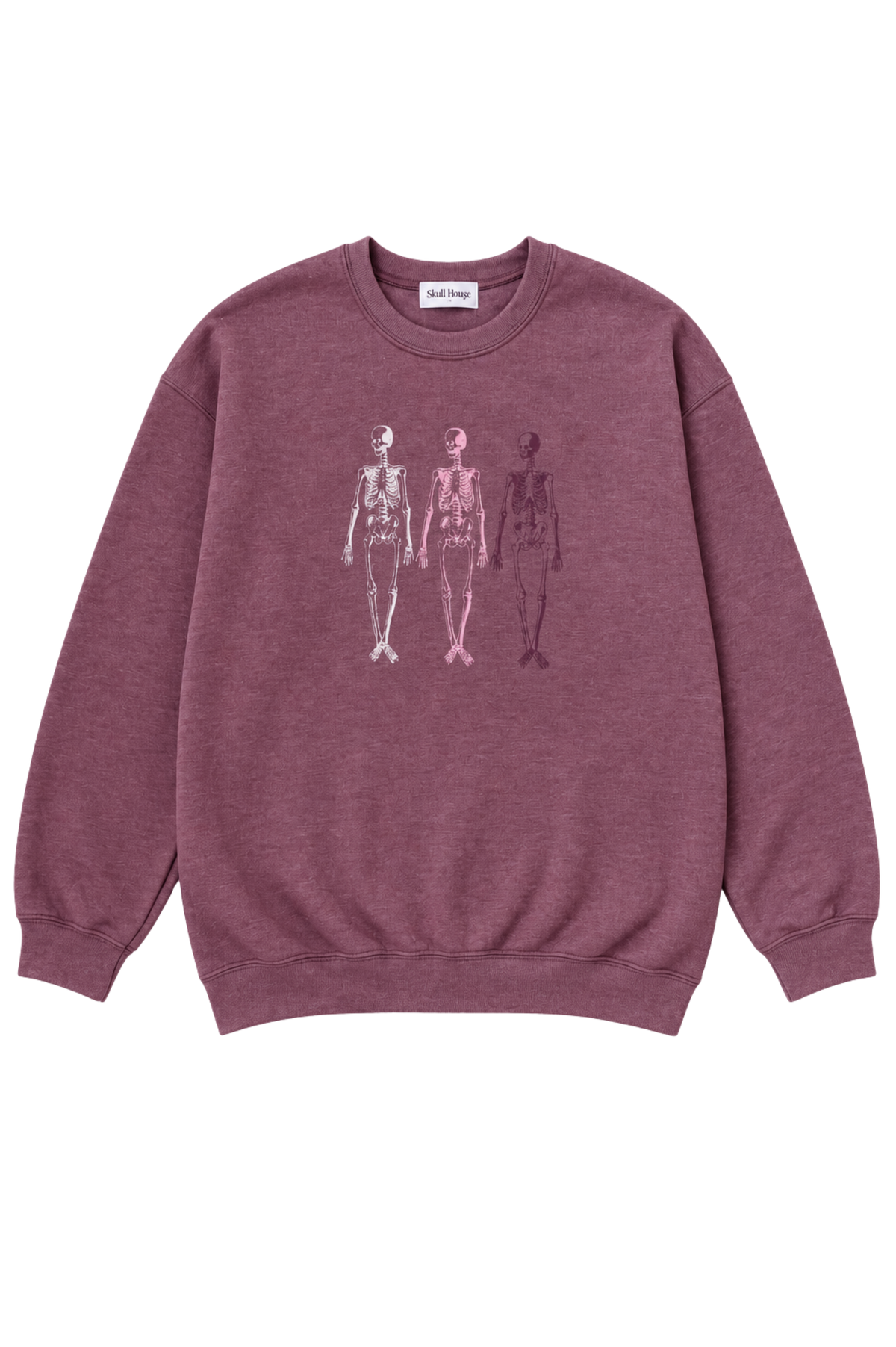 Skeleton Crewneck: Heather Plum