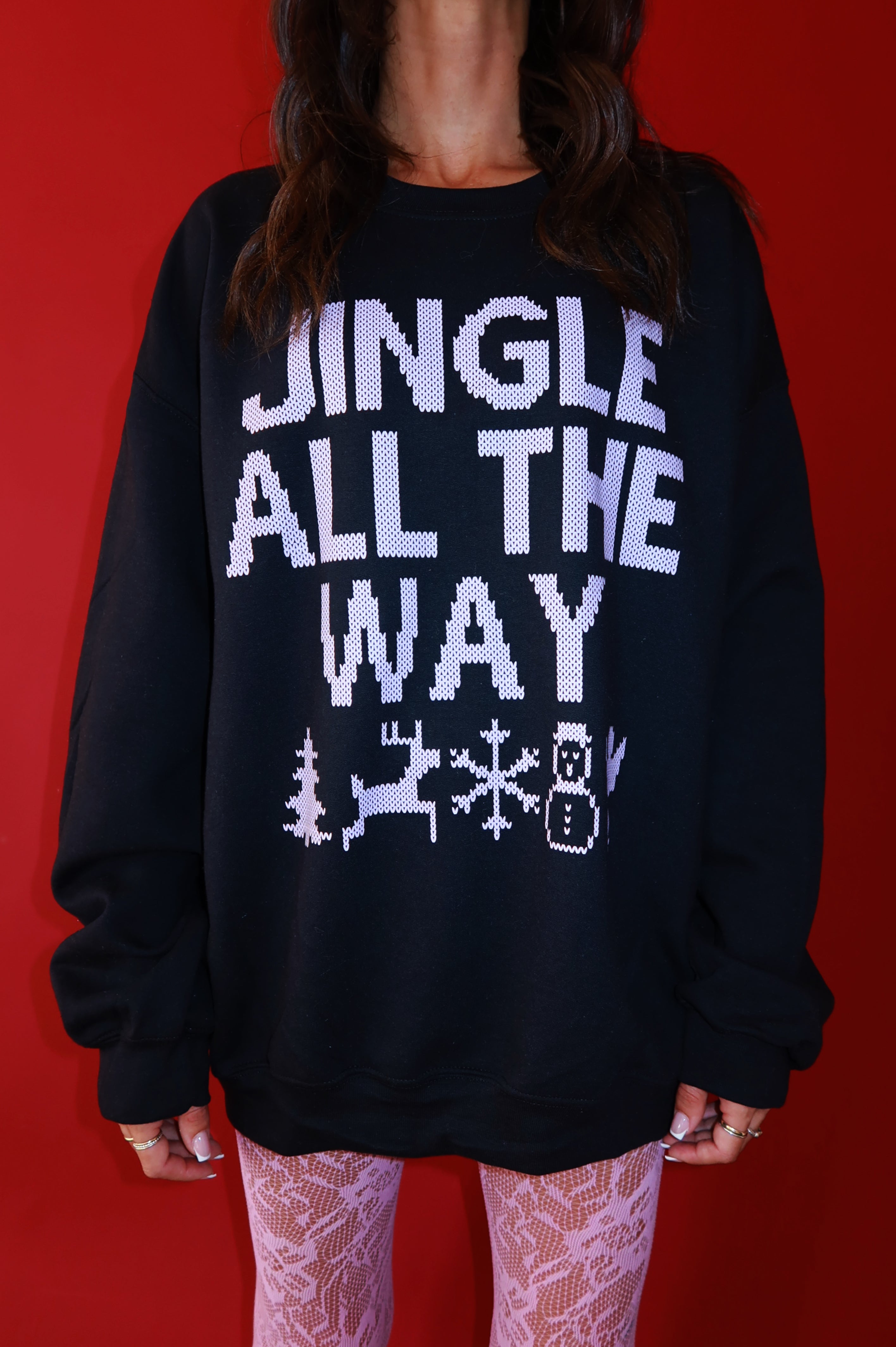 Jingle All The Way Crewneck: Black