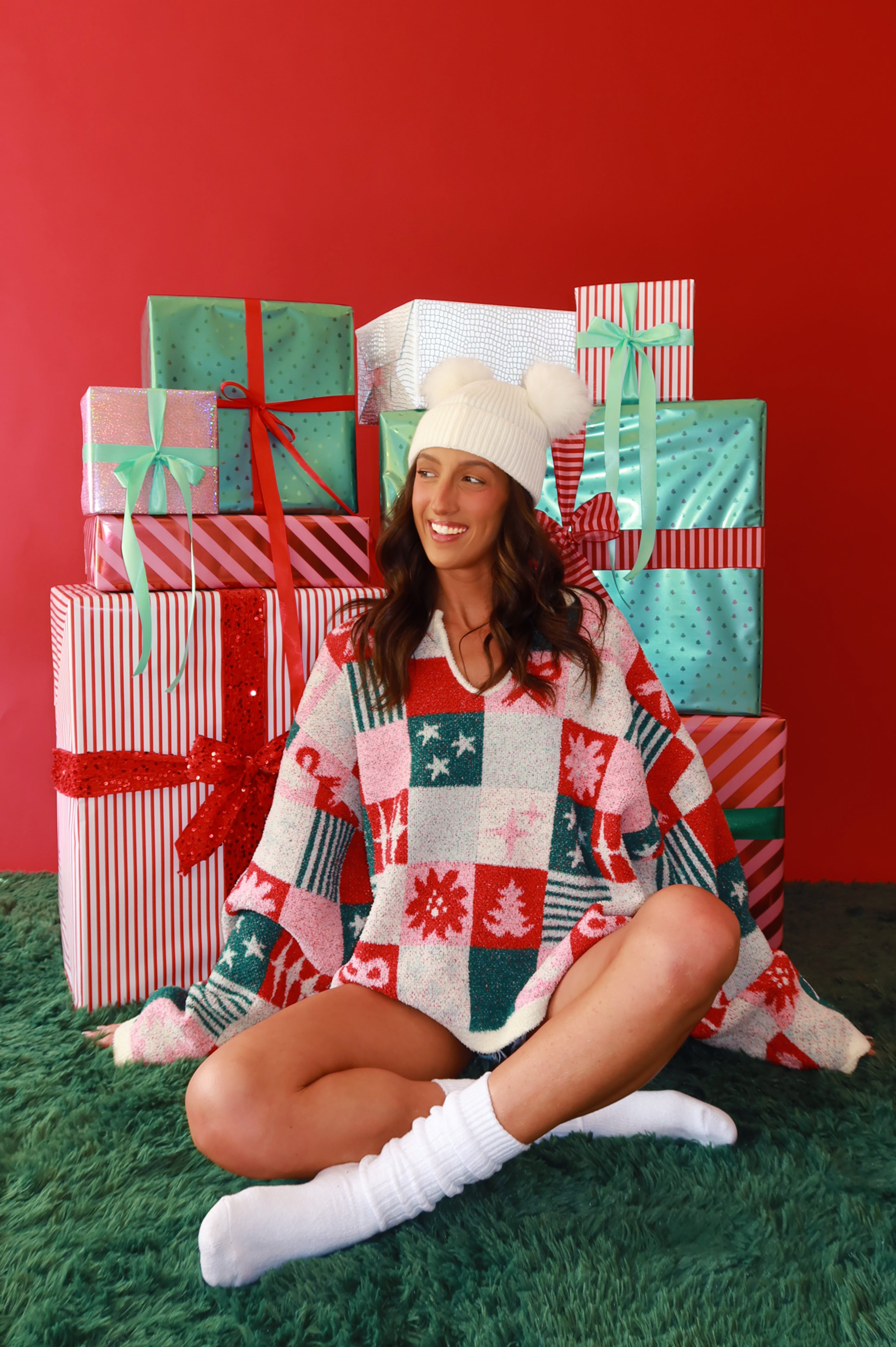 Holiday Patchwork Sweater: Multi