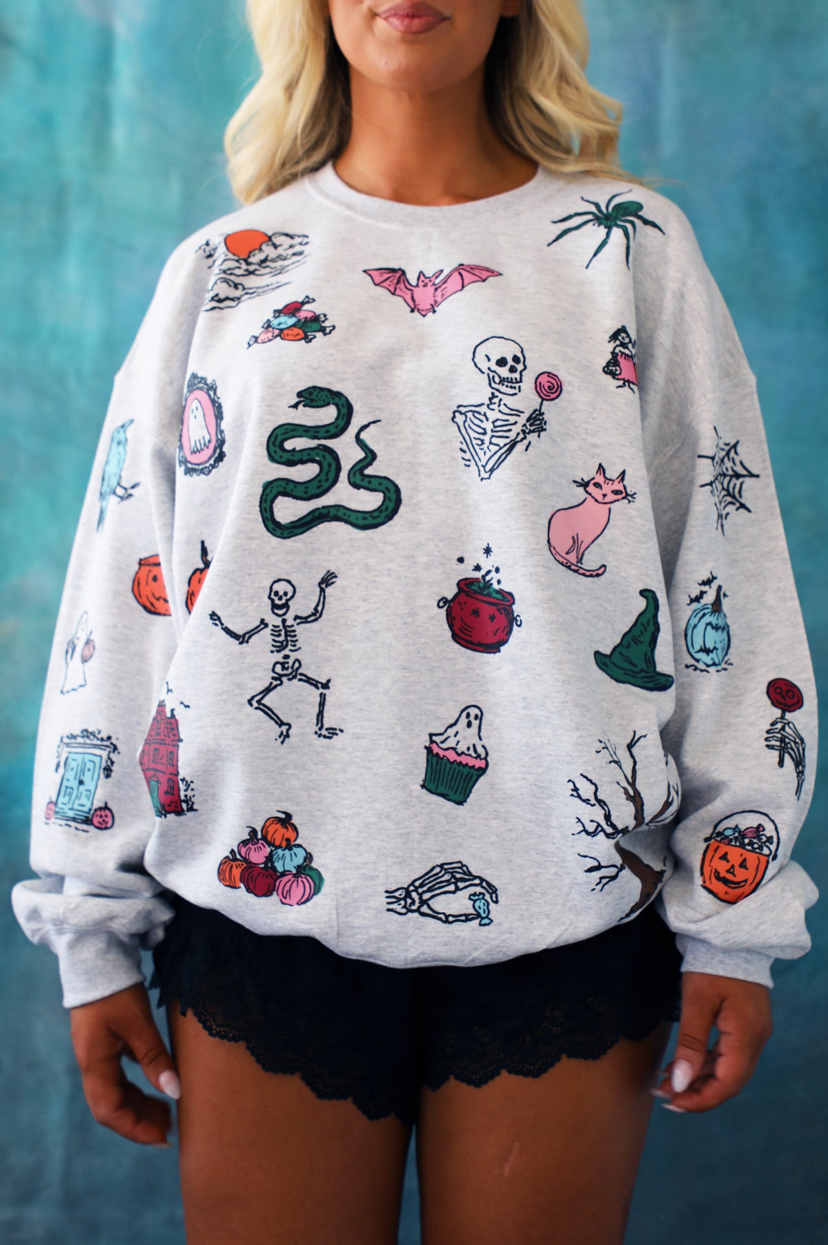 Spooky Doodles Crewneck: Ash