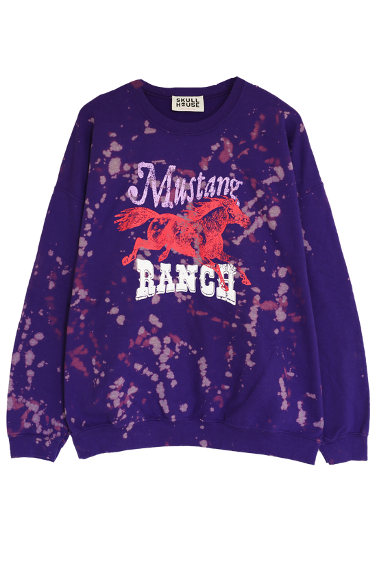Mustang Crewneck: Purple Bleach