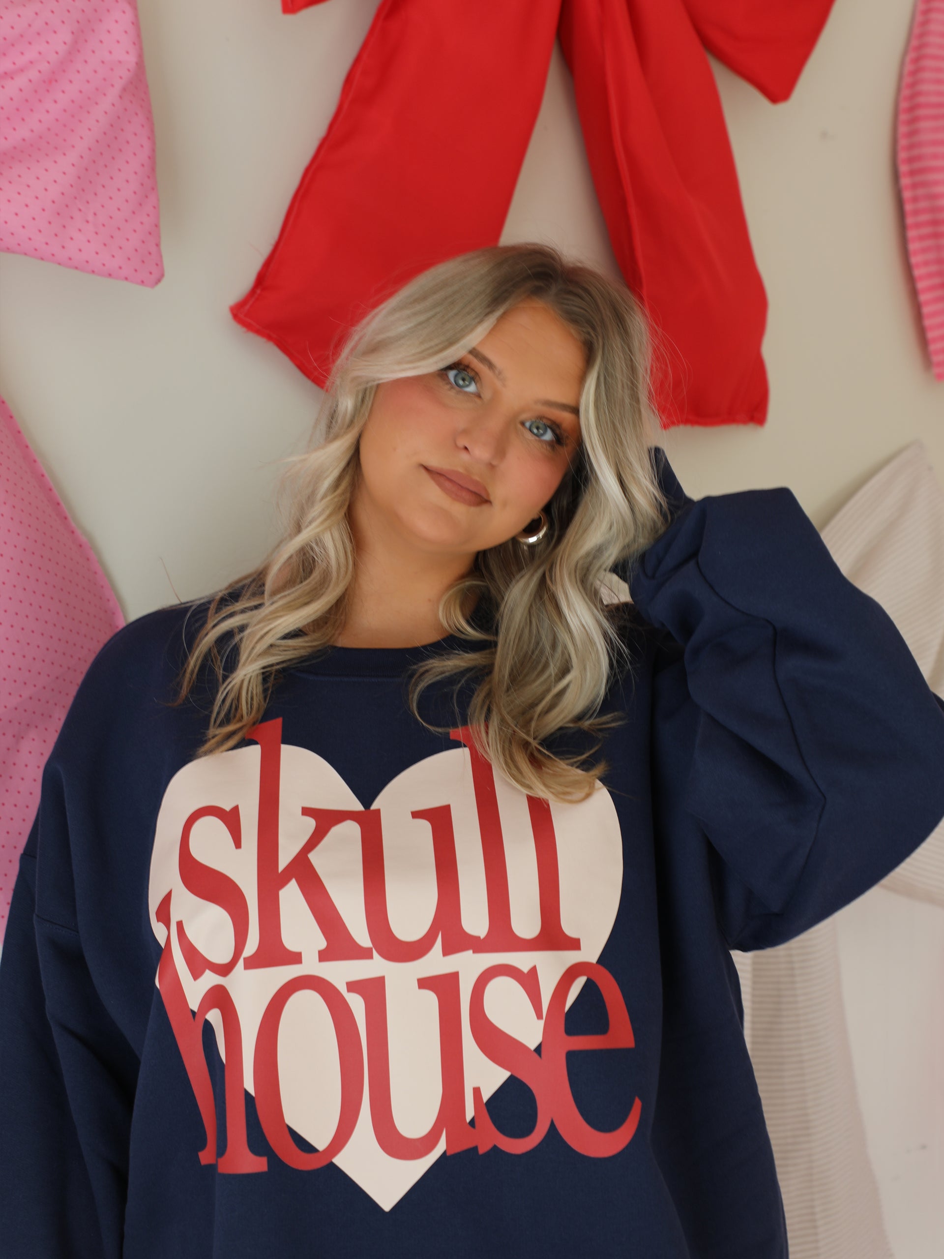 Love Skull House Crewneck: Navy