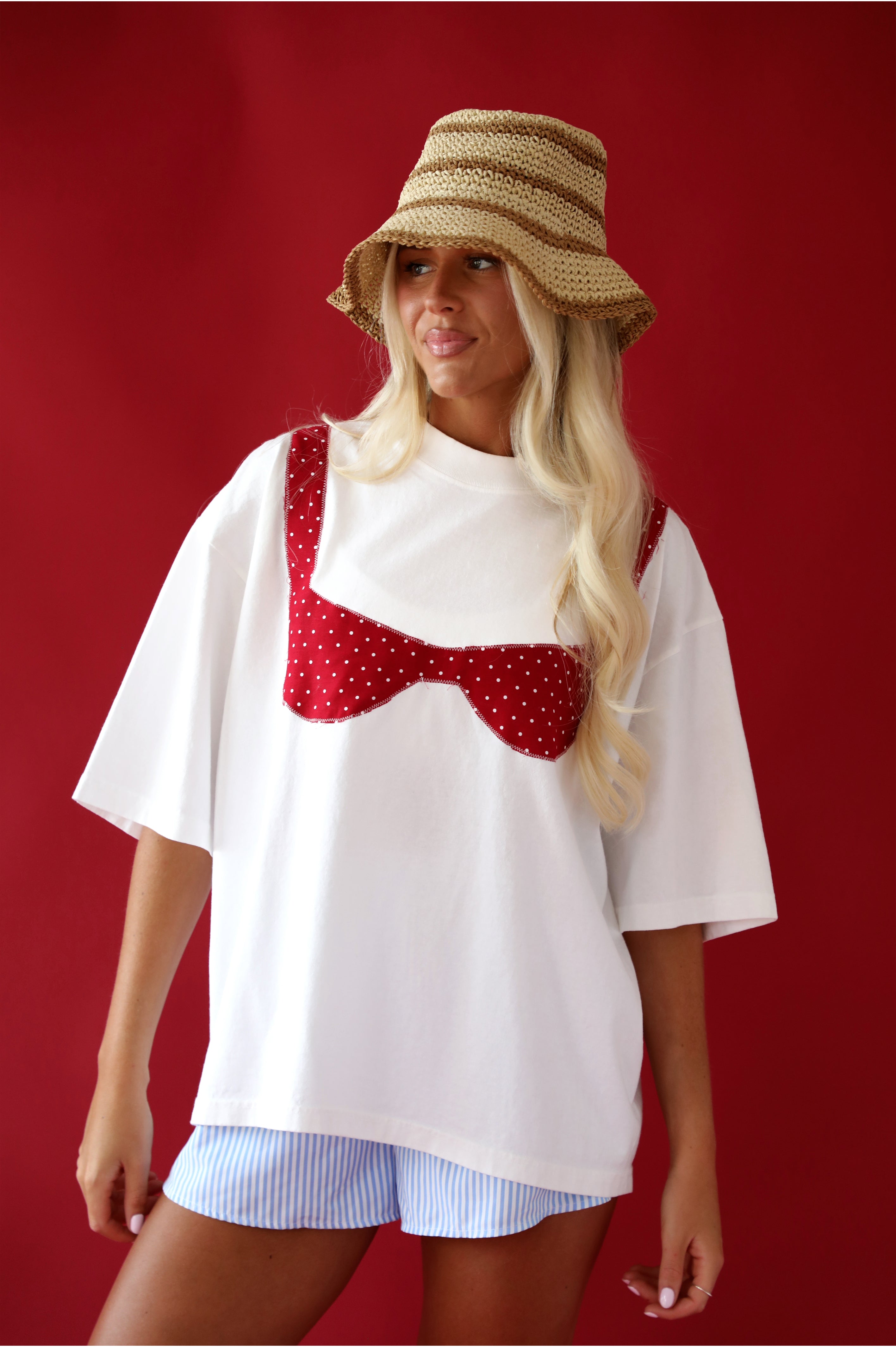 PRE-ORDER: Bikini Tee: White/Red