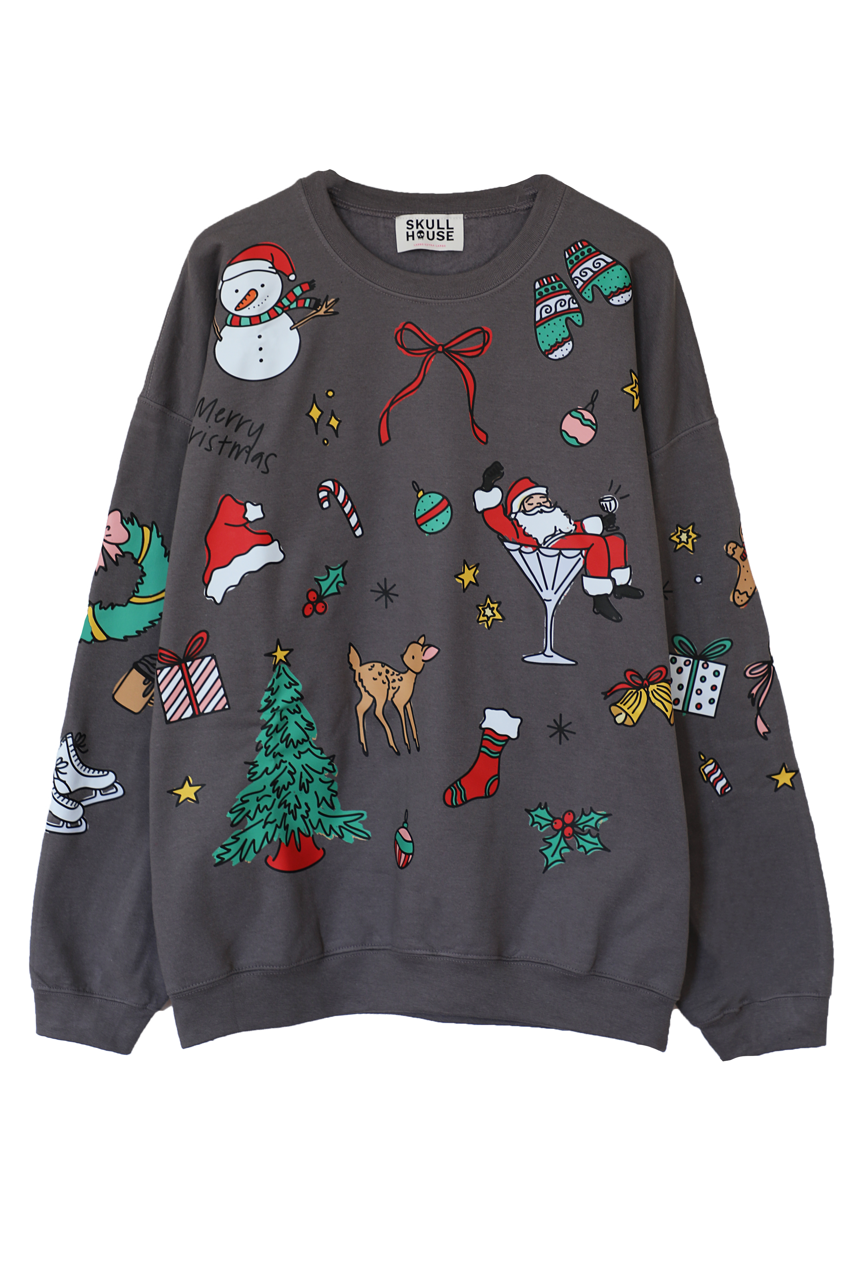 Christmas Doodles Crewneck: Charcoal