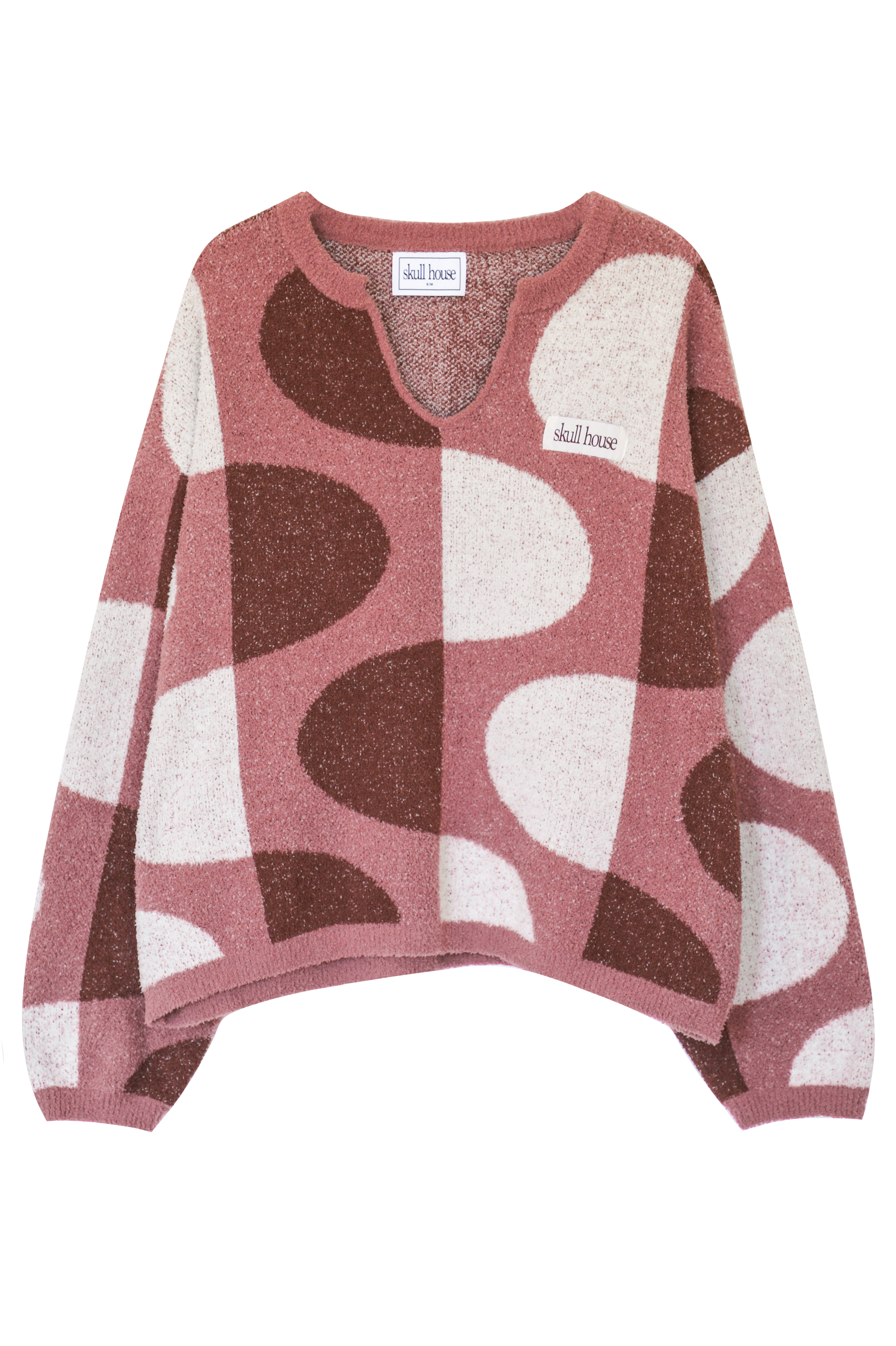 Wavy Baby Sweater: Mauve/Brown