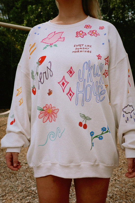 Scribbles Crewneck: Vanilla