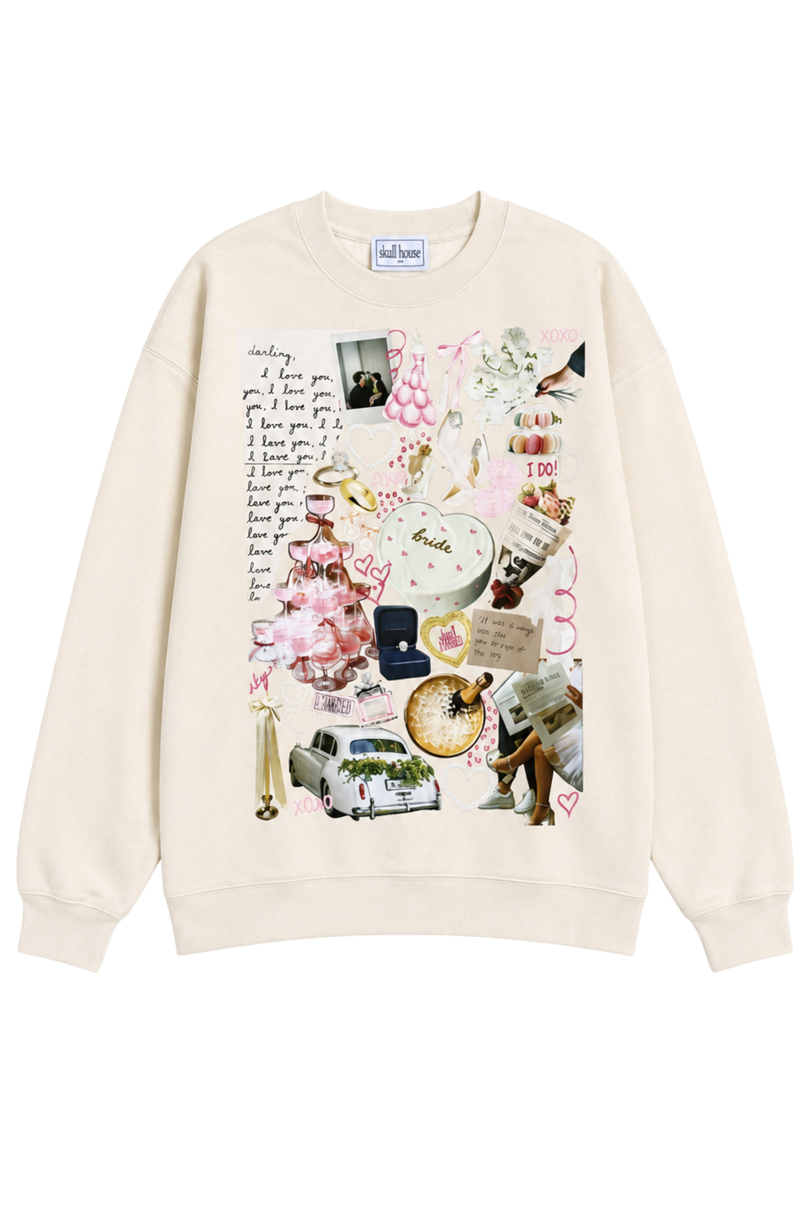 Bridal Scrapbook Crewneck: Vanilla