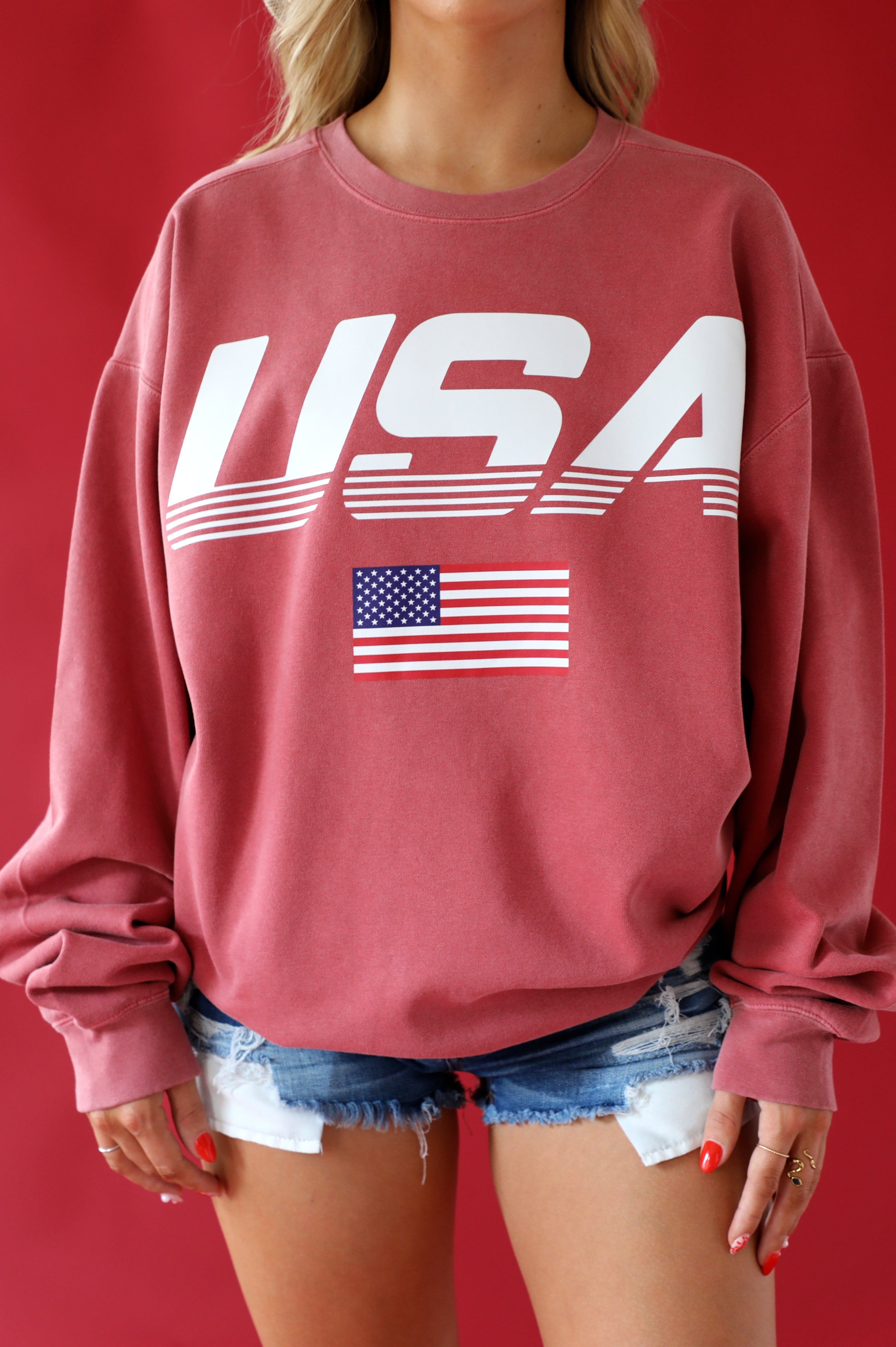 PRE-ORDER: USA Sport Crewneck: Vintage Red