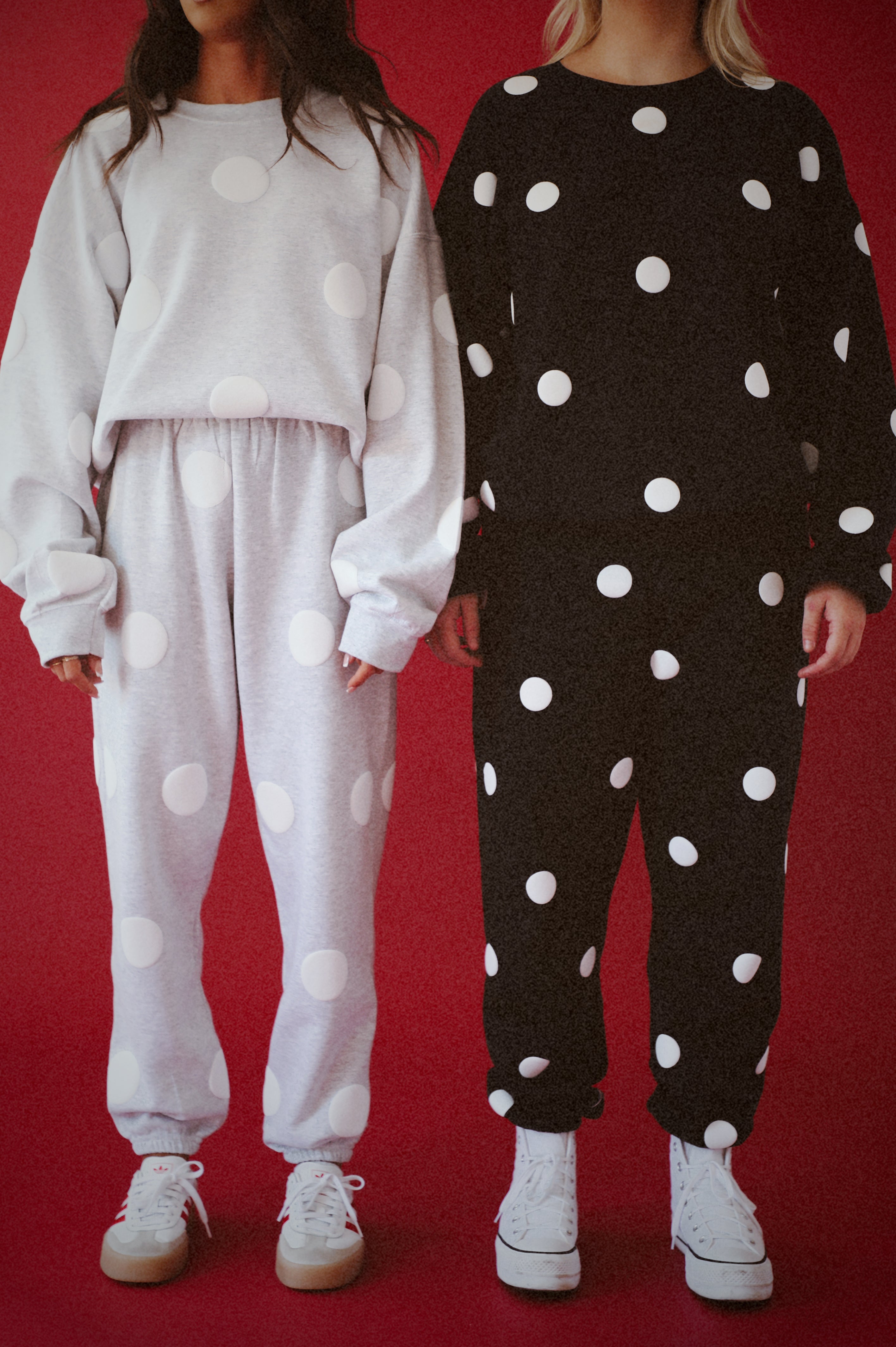 Polka Dot Crewneck: Ash