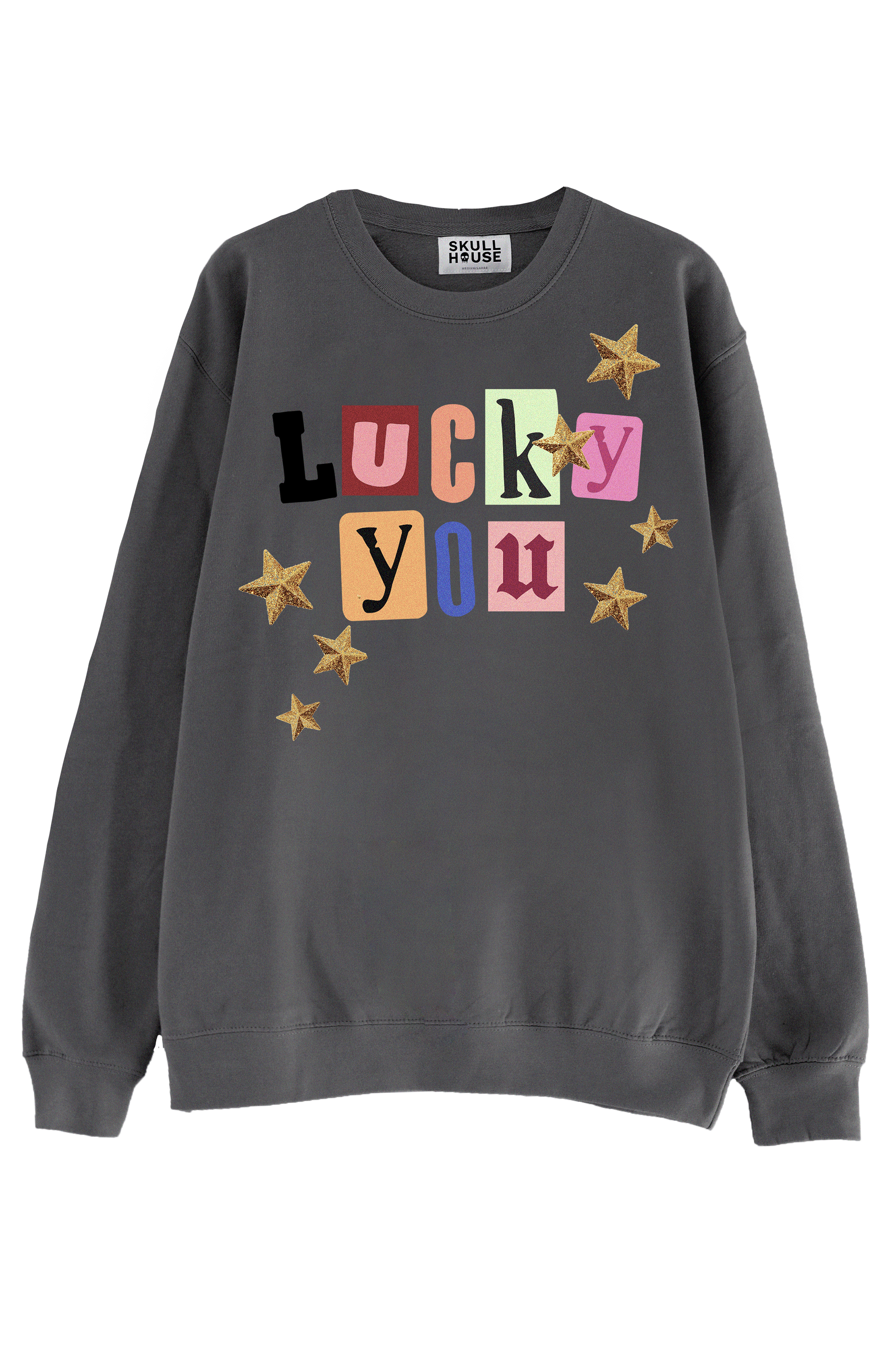 Lucky You Crewneck: Charcoal