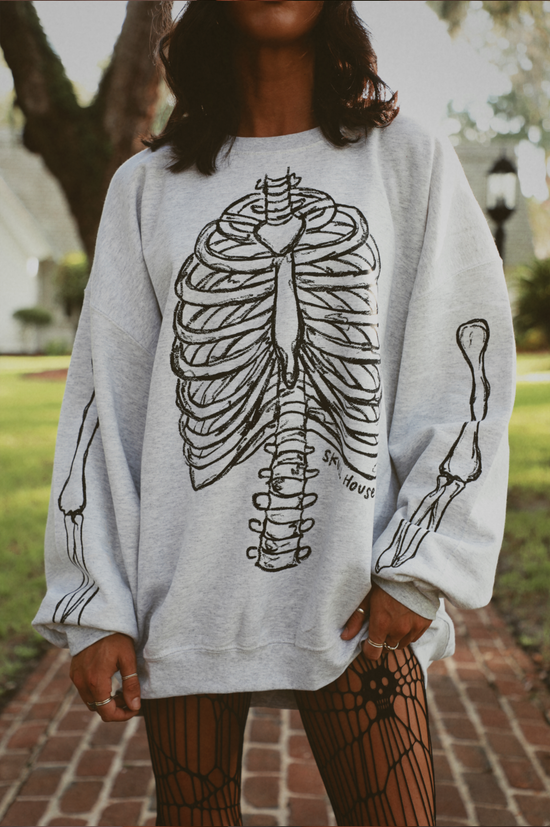 Bones Crewneck: Ash Grey