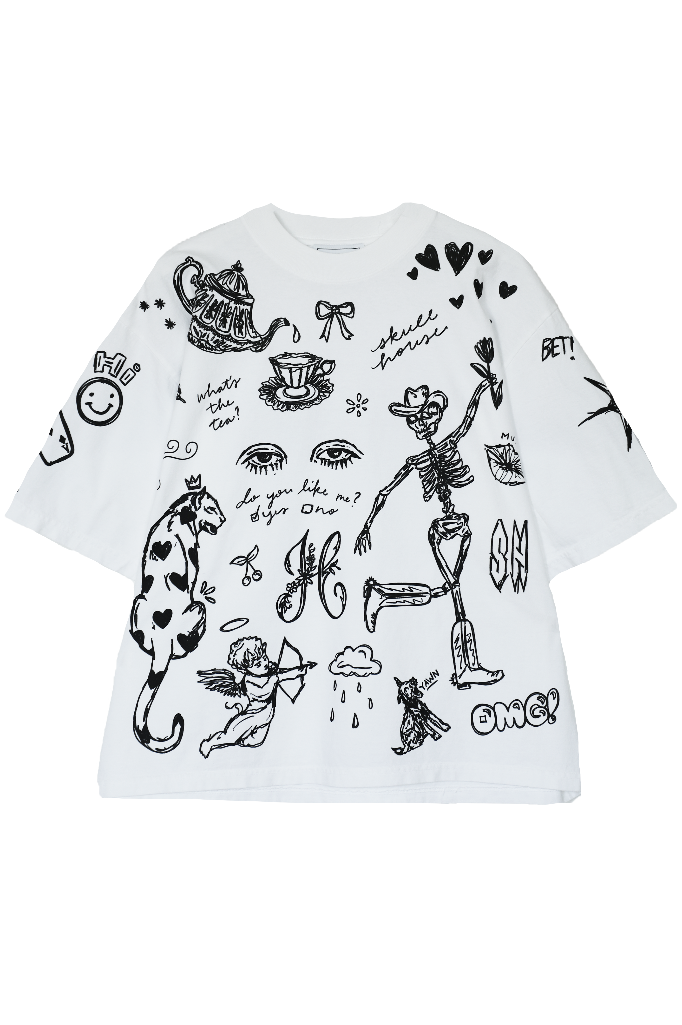 Composition Box Tee: White