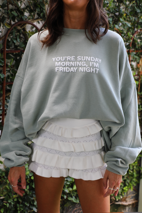 Sunday Morning Crewneck: Sage