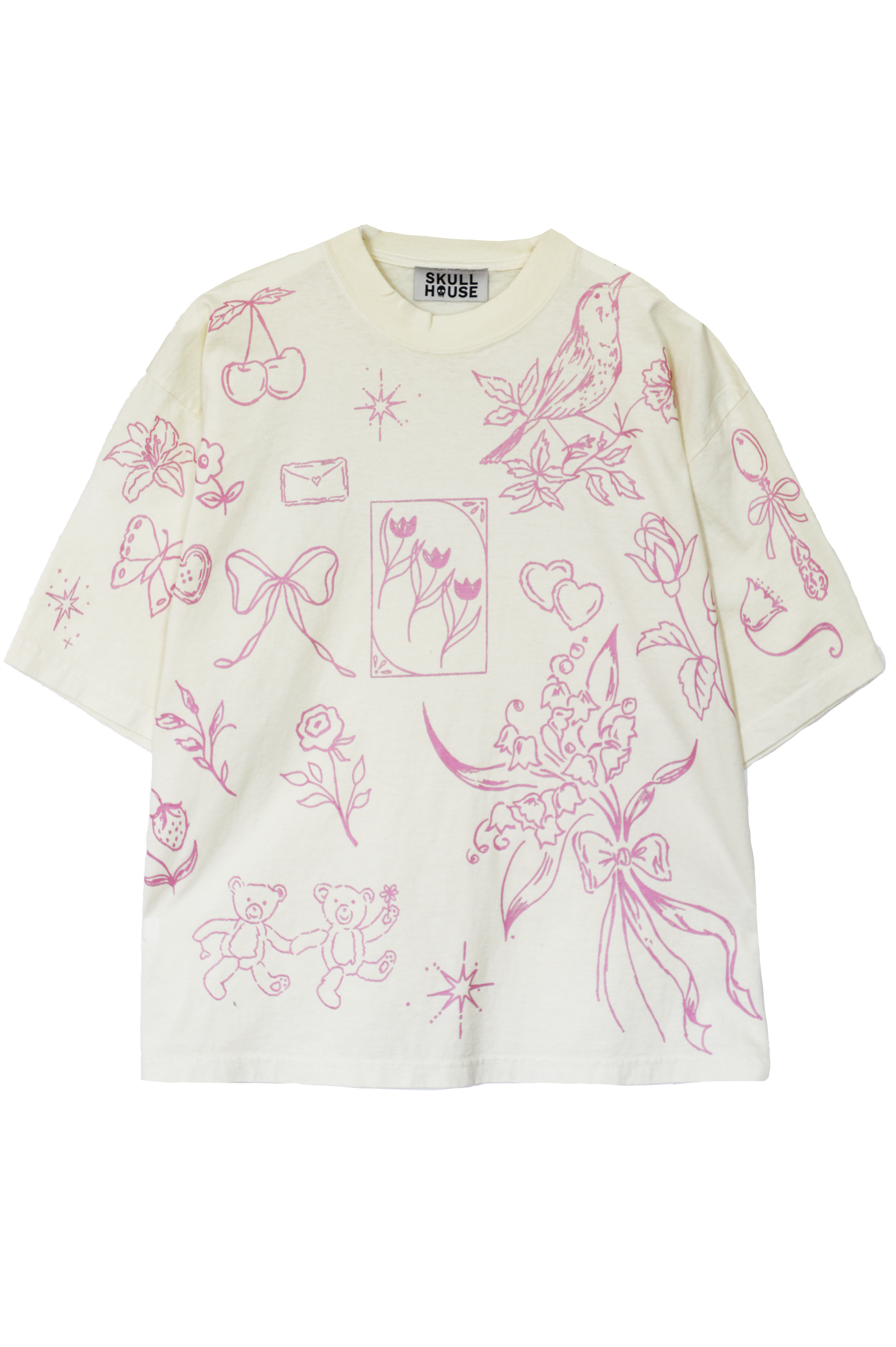 PRE-ORDER: Vintage Doodles Box Tee: Pink