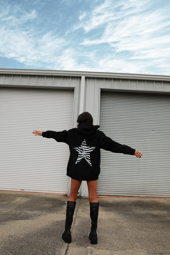 PRE-ORDER: Zebra Star Hoodie: Black