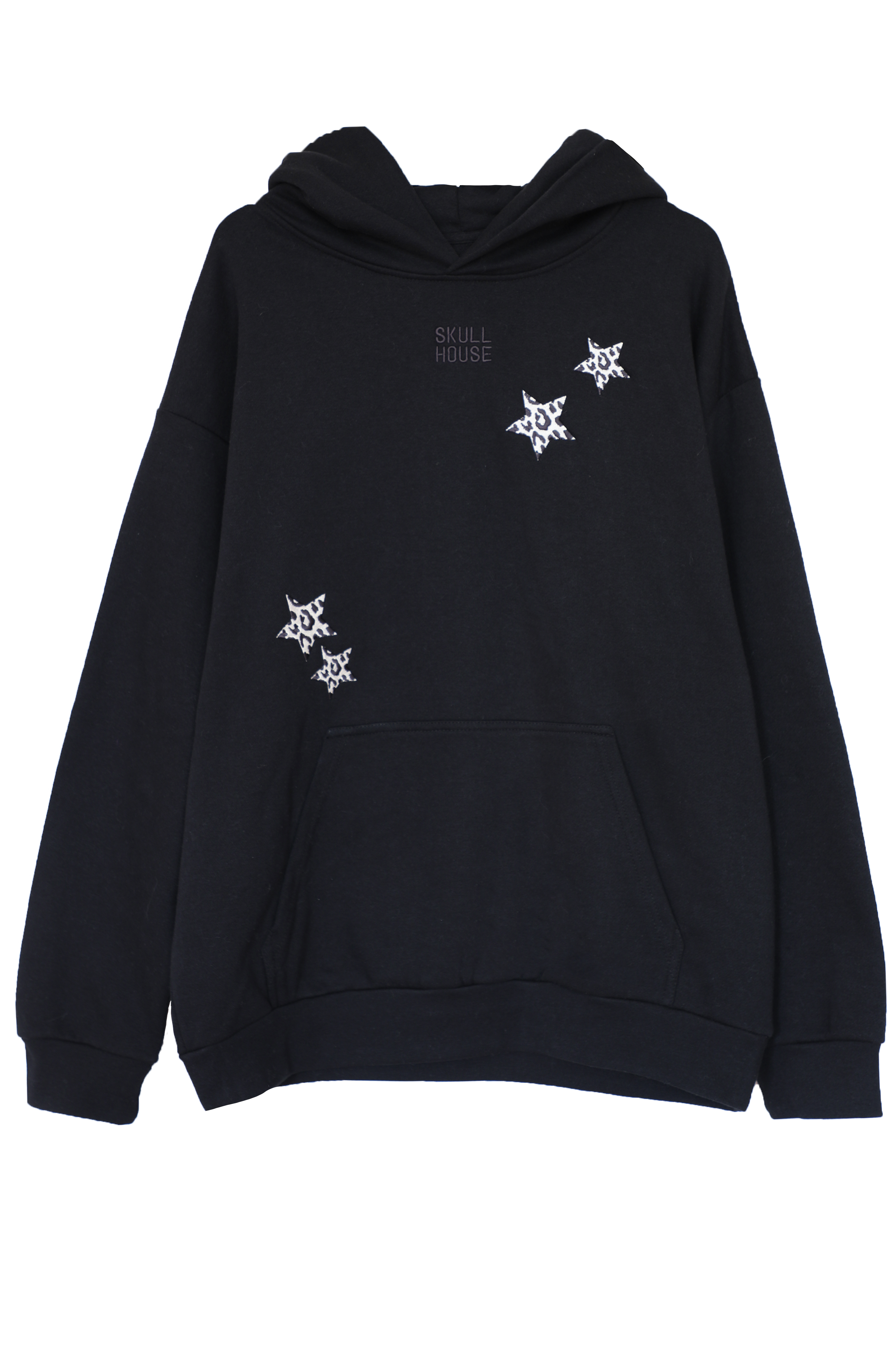 Leopard Star Hoodie: Black