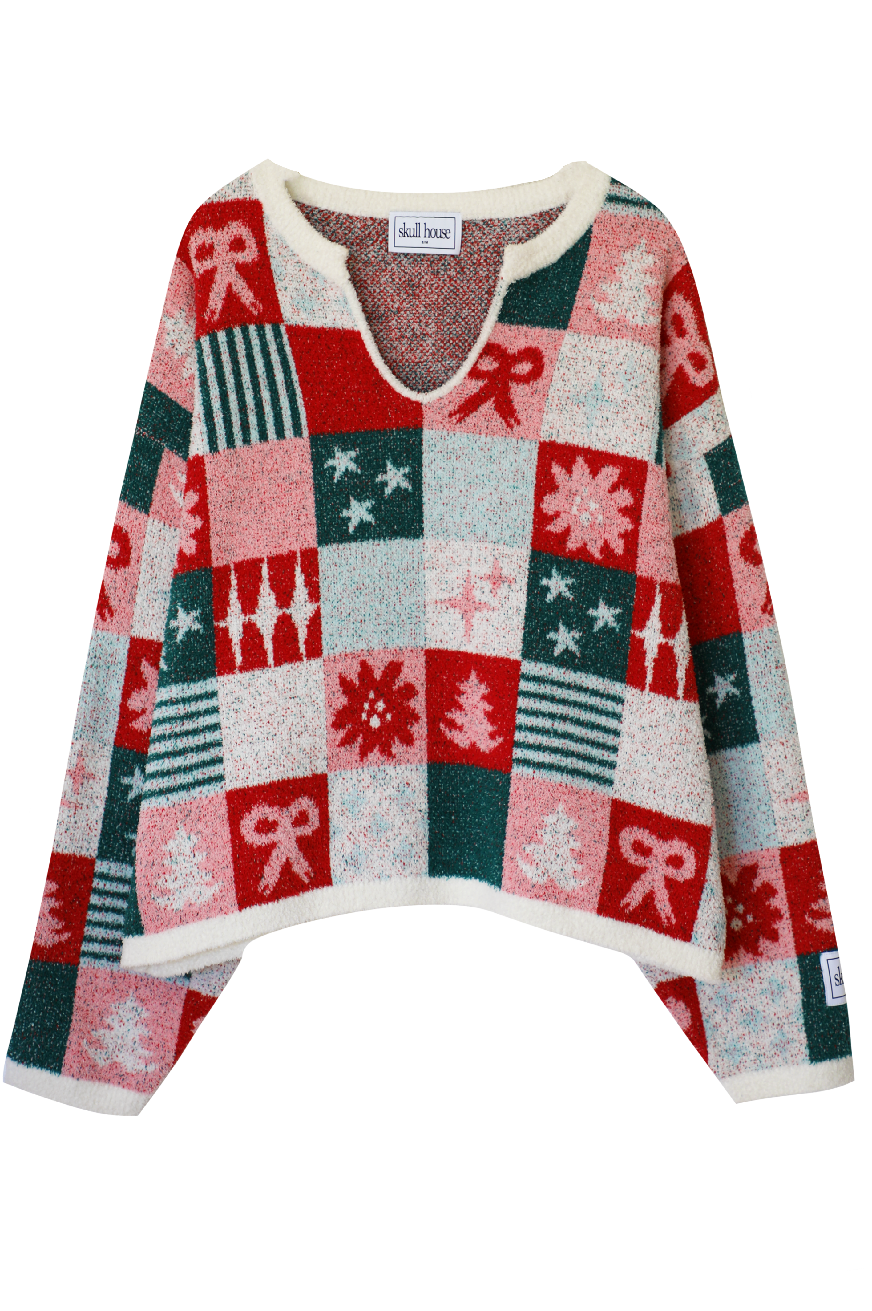 Holiday Patchwork Sweater: Multi
