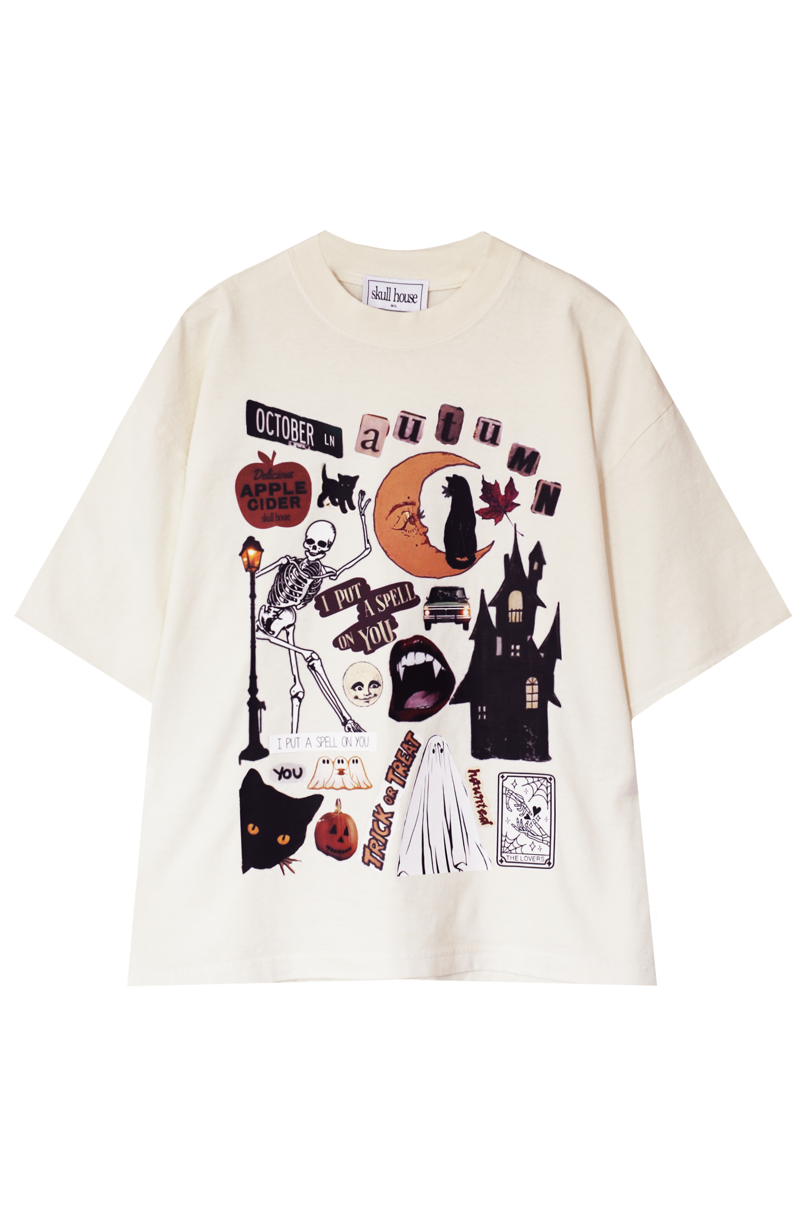 PRE-ORDER: Spooky Scrapbook Box Tee: Vanilla