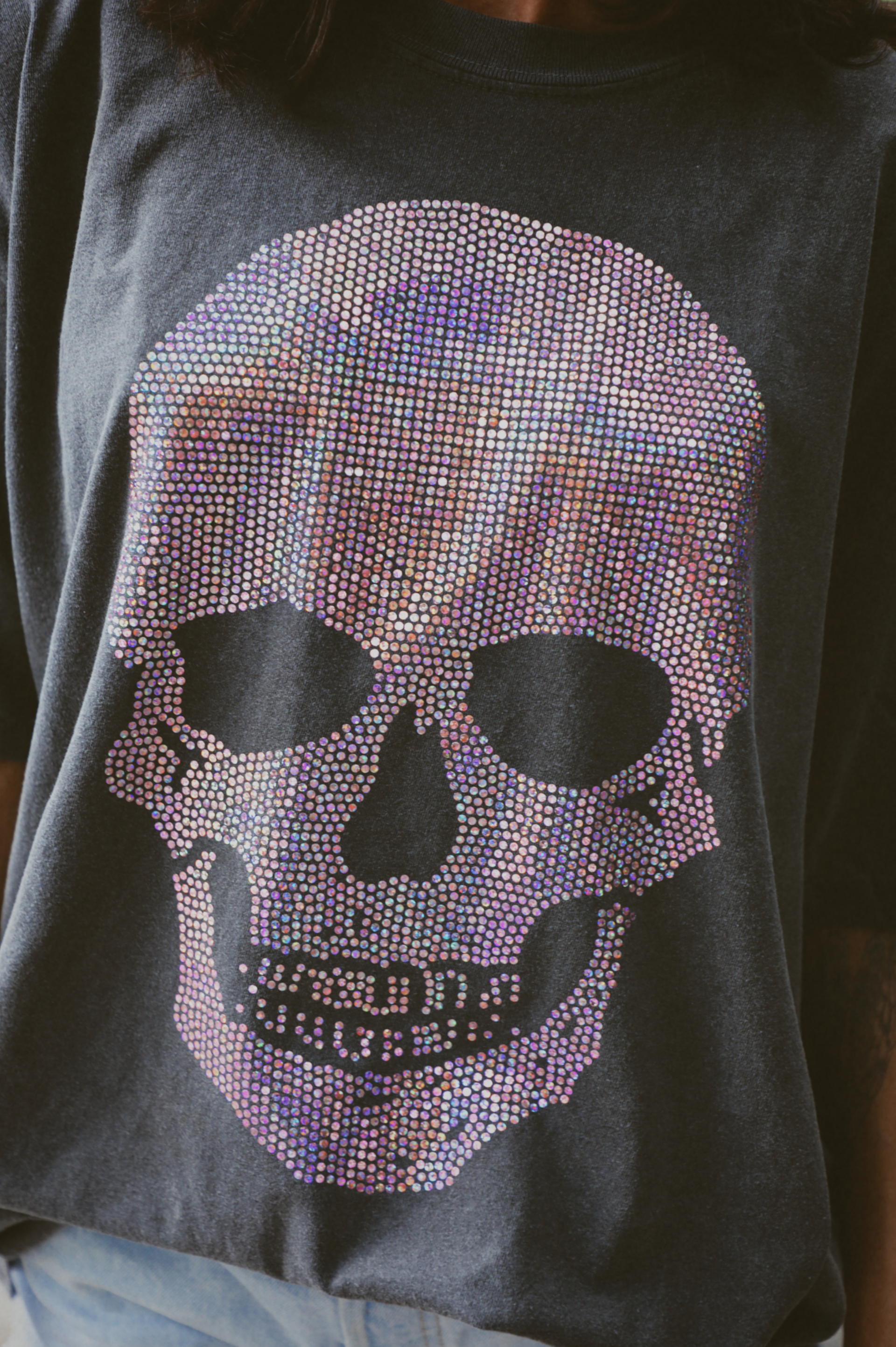 Disco Skull Tee: Charcoal