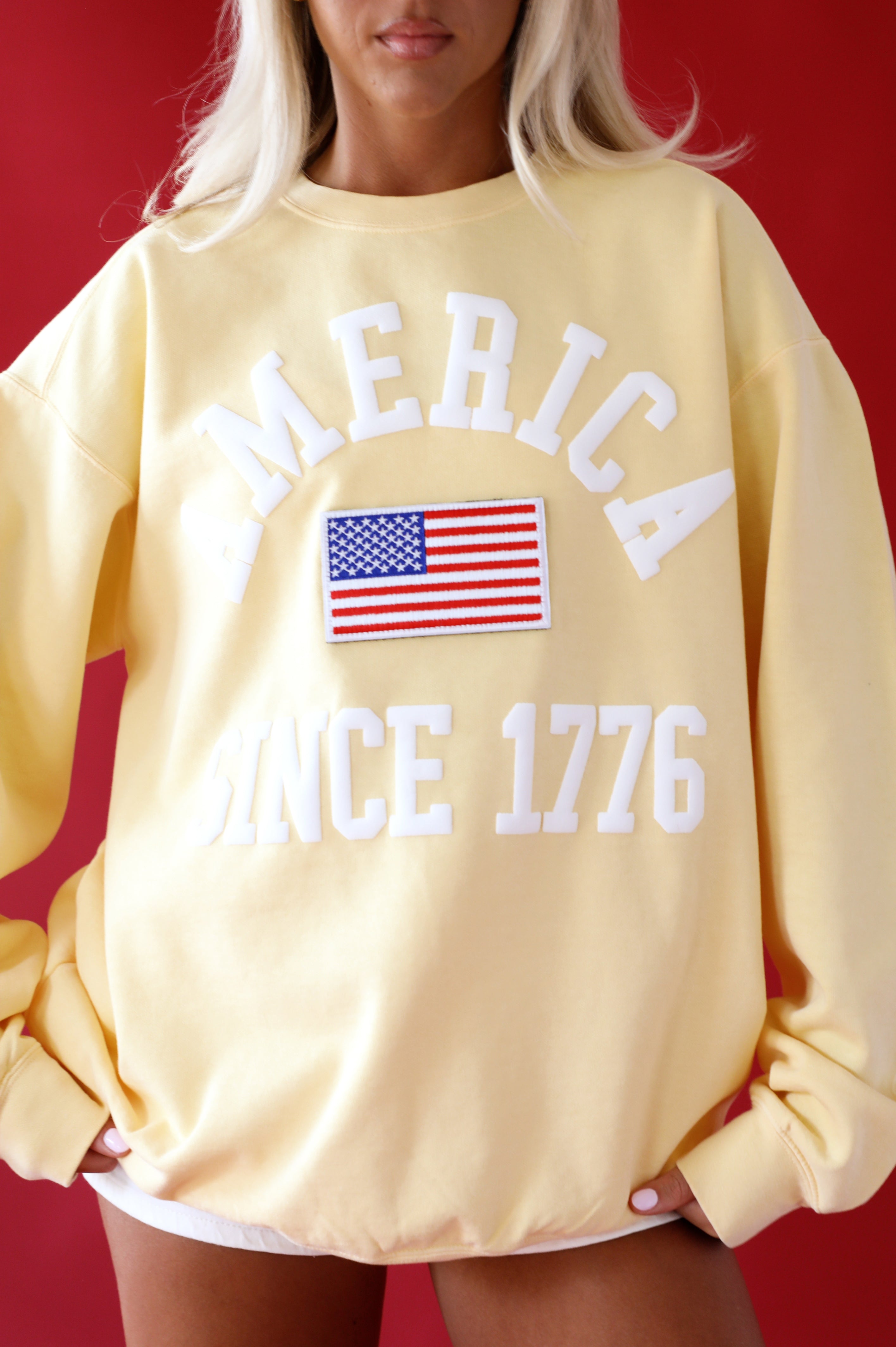 PRE-ORDER: Classic America Crewneck: Baby Yellow