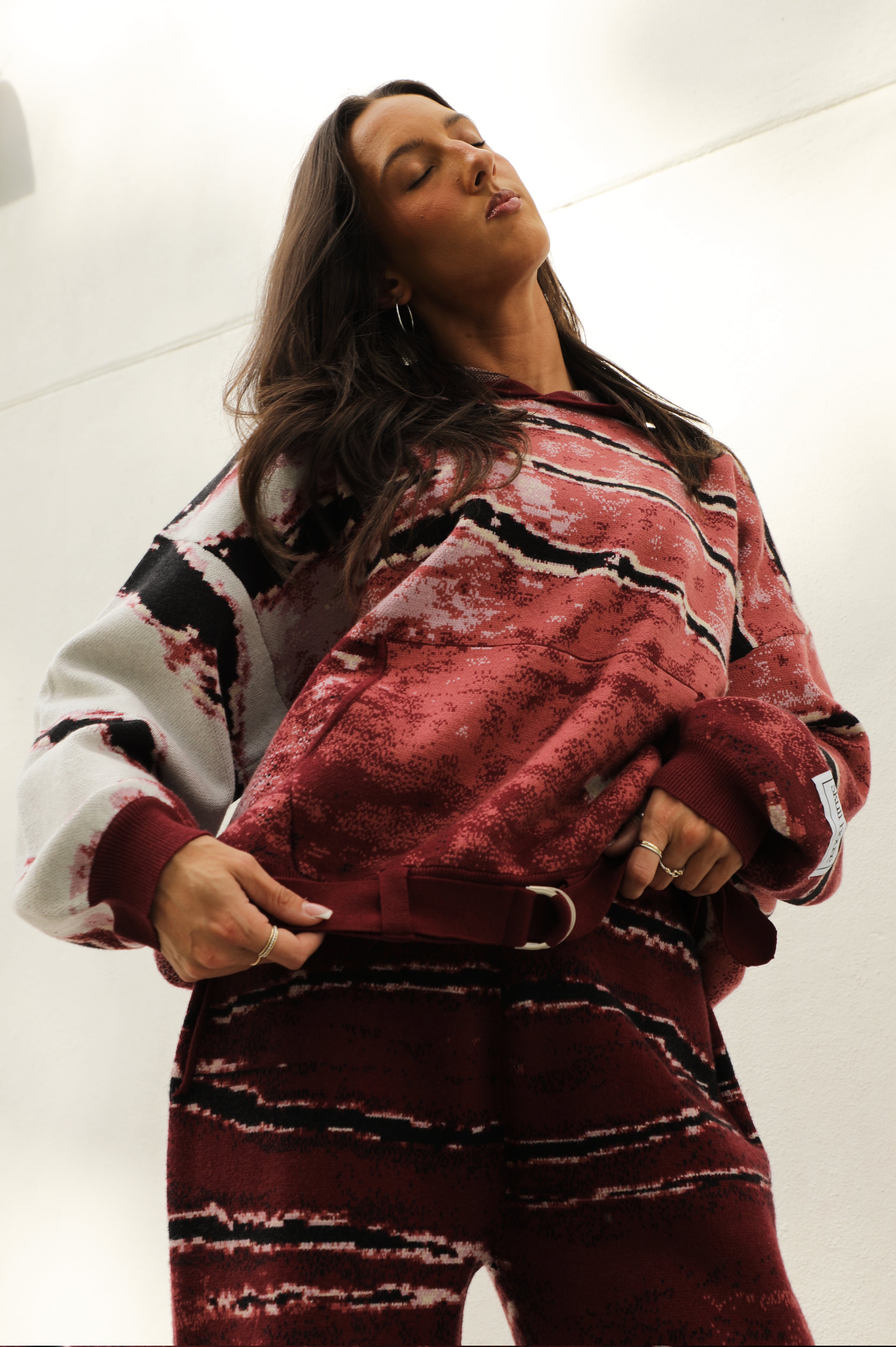 Belted Glitch Hoodie: Animal