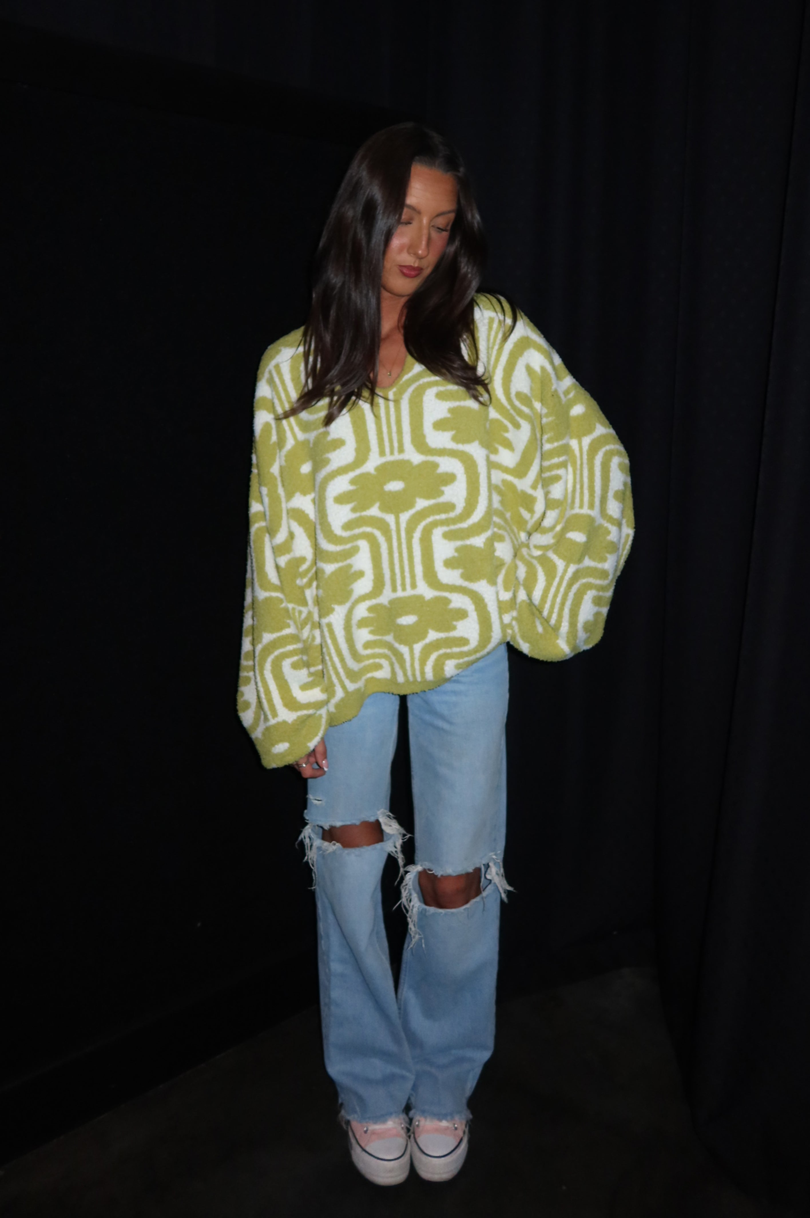 The Finale Sweater: Chartreuse/Ivory