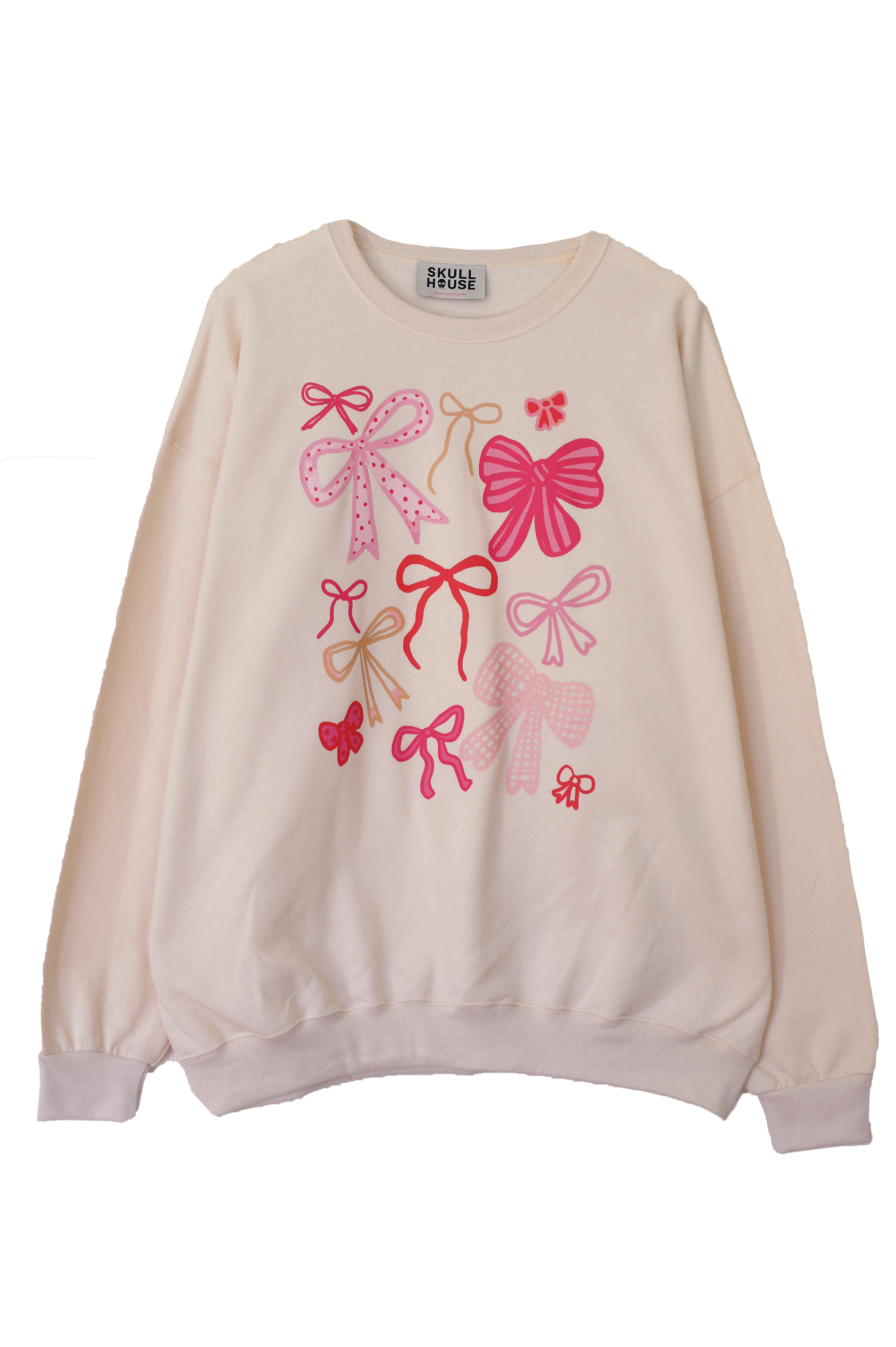 V-Day Bows Crewneck: Vanilla