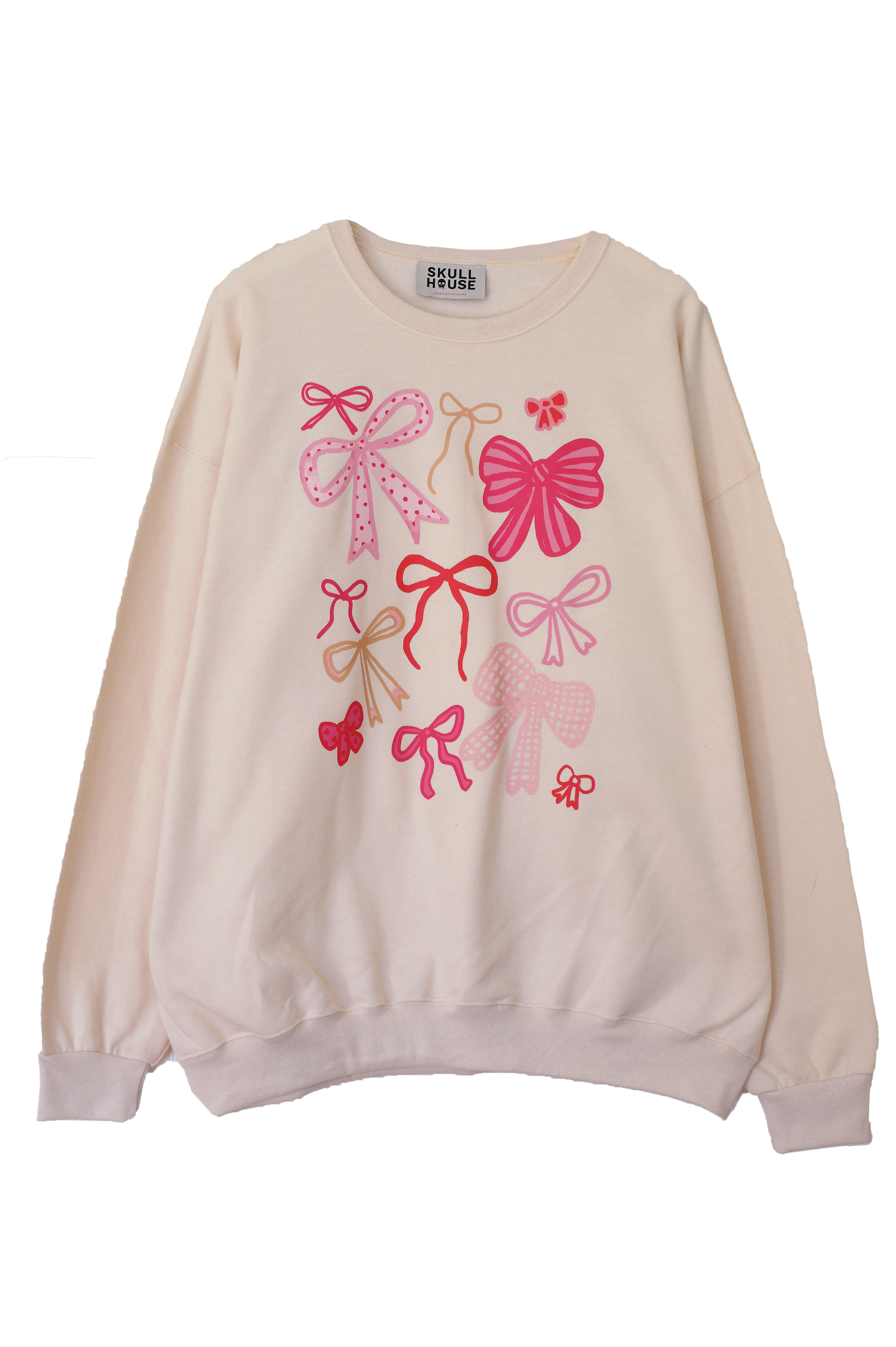 V-Day Bows Crewneck: Vanilla