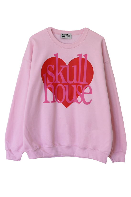 Love Skull House Crewneck: Baby Pink