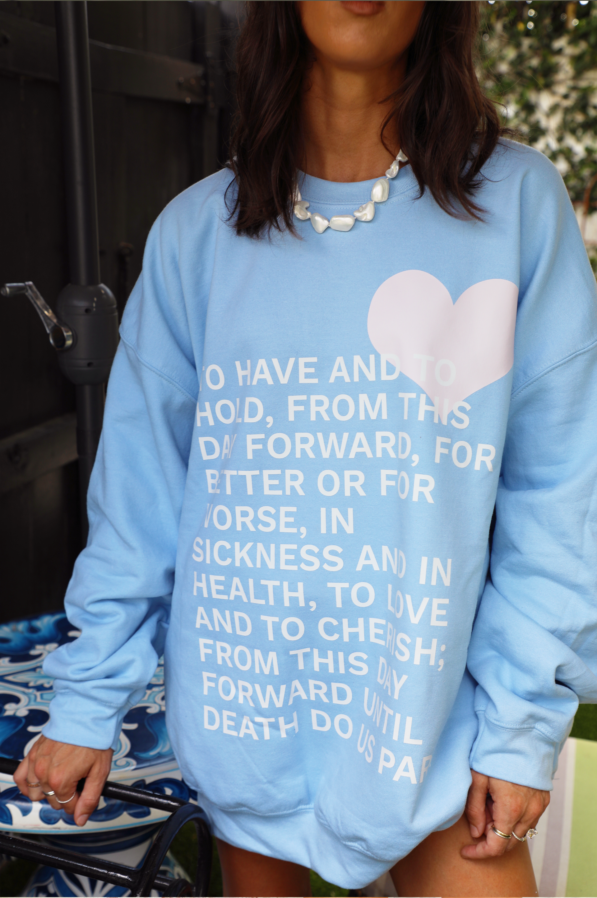 Vows Crewneck: Baby Blue