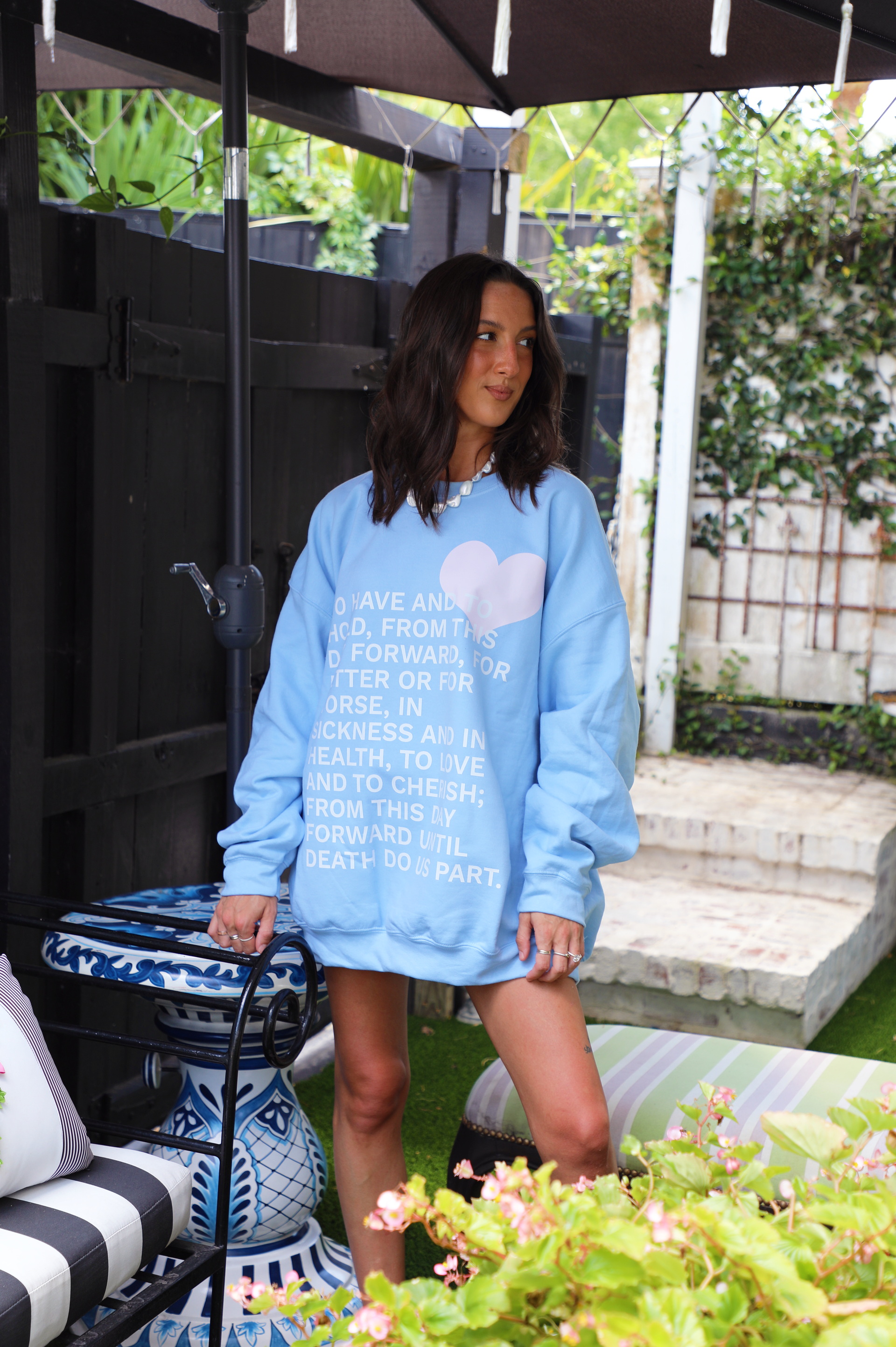 Vows Crewneck: Baby Blue