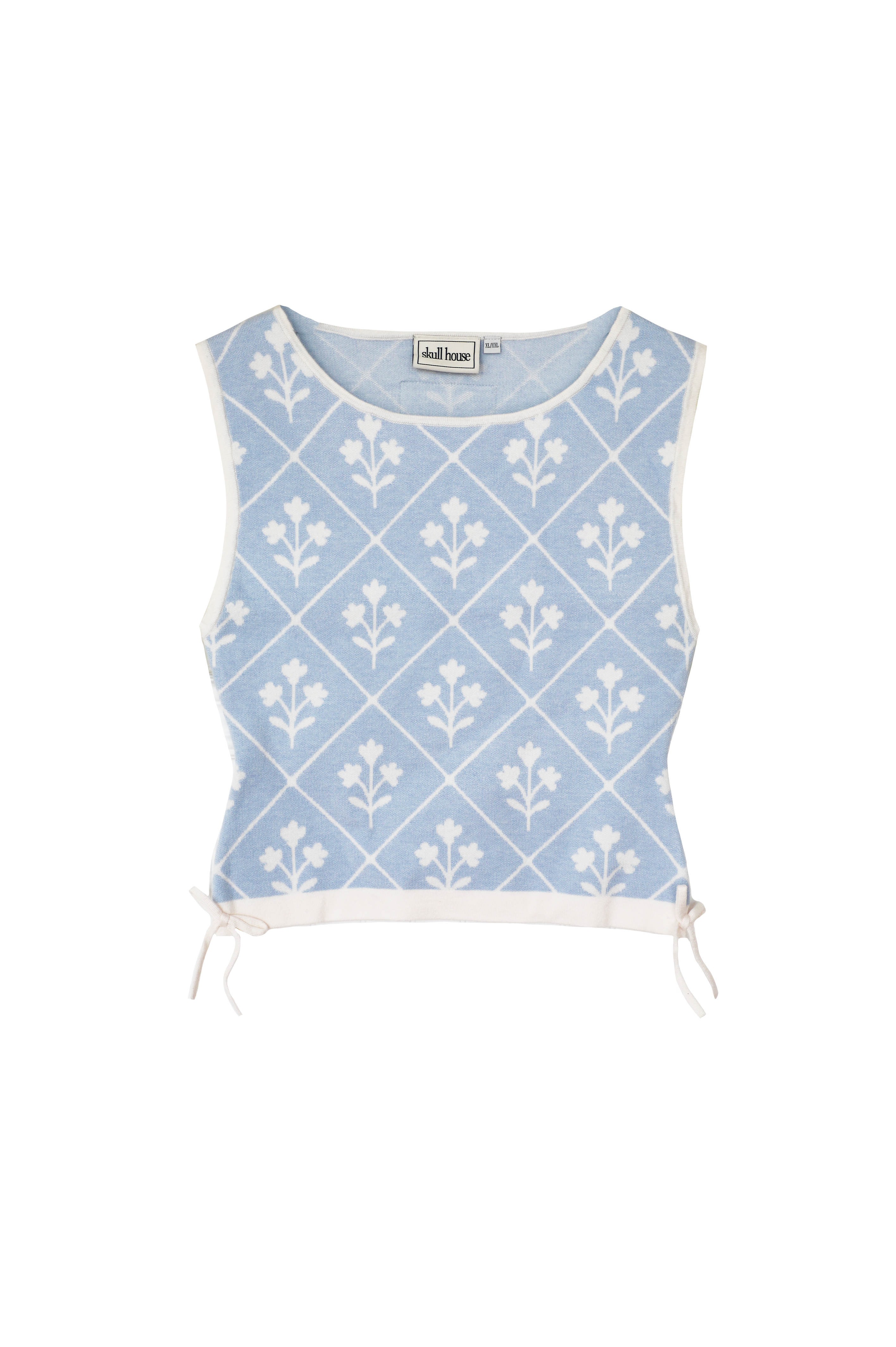 Boots & Bows Knit Tank: Blue