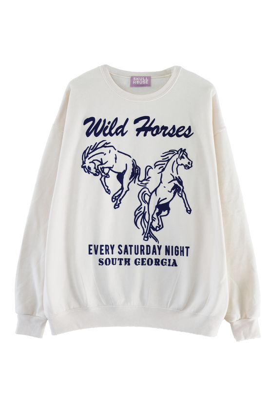 PRE-ORDER: Wild Horses Crewneck: Vanilla
