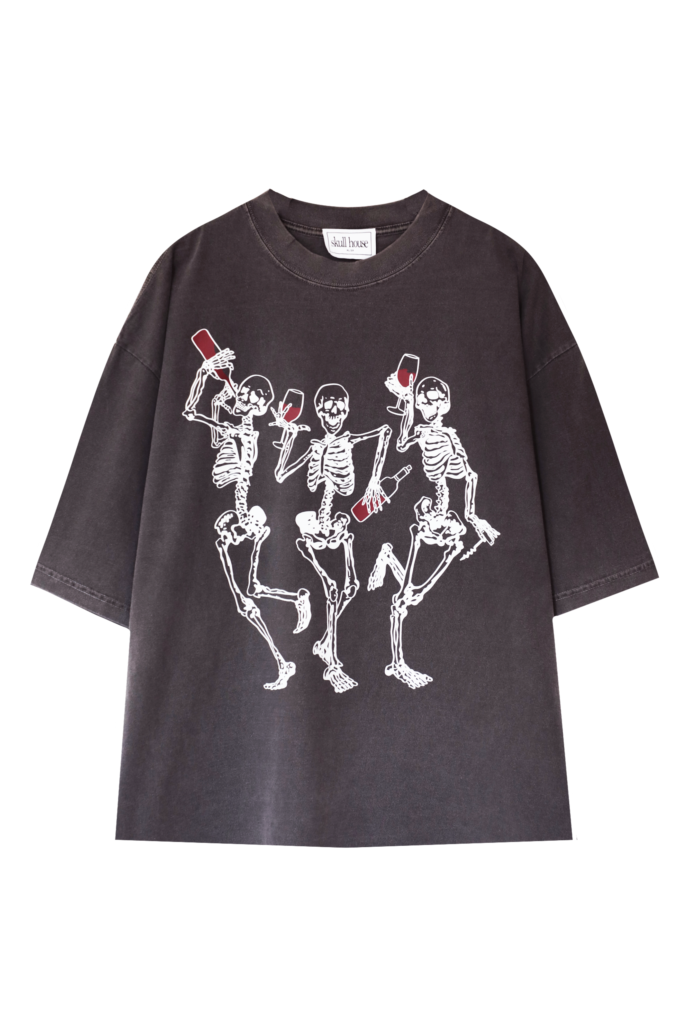 PRE-ORDER: Wine Skellys Box Tee: Charcoal