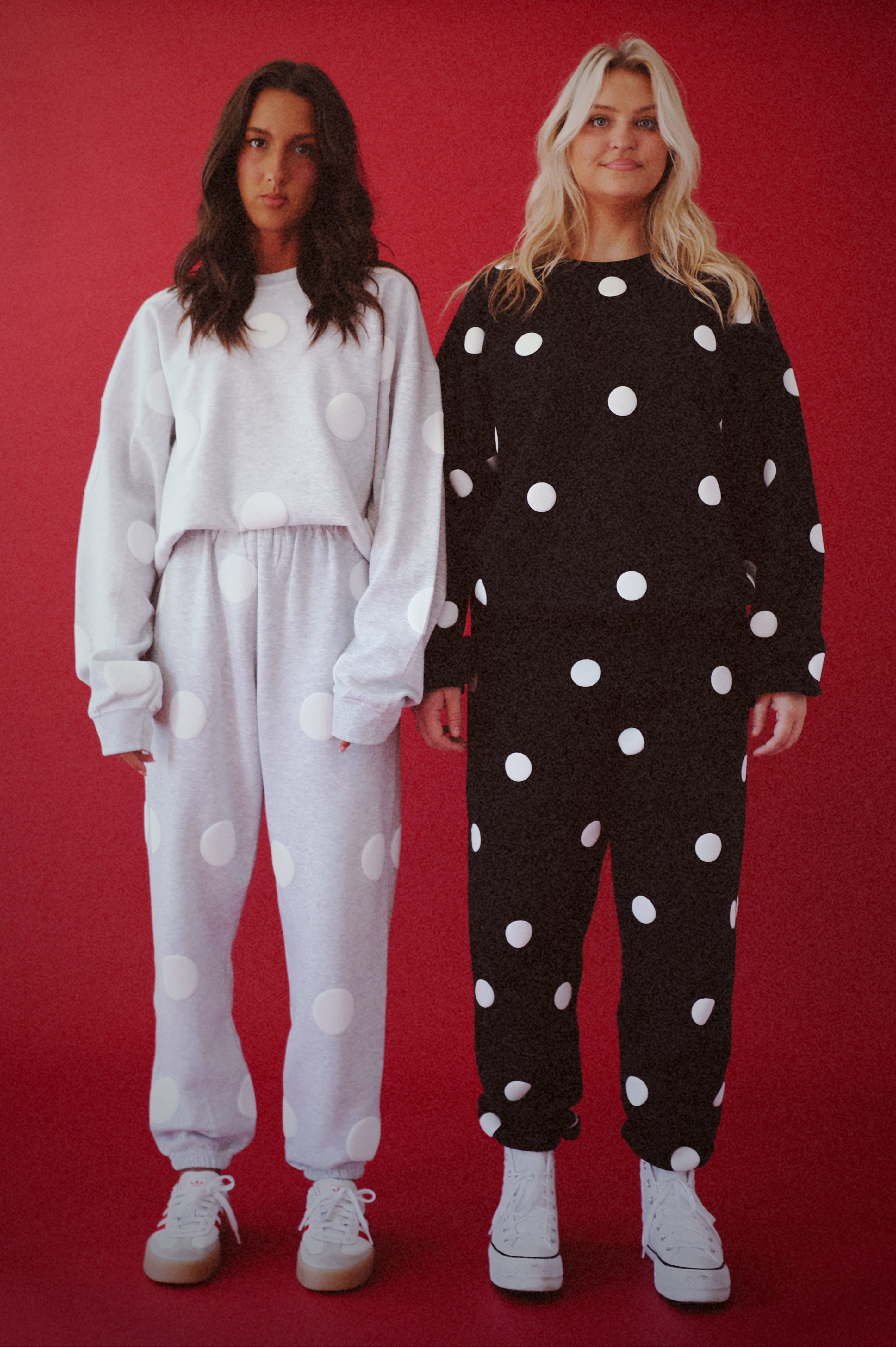 Polka Dot Joggers: Black