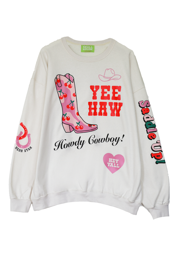 Yeehaw Crewneck: Vanilla