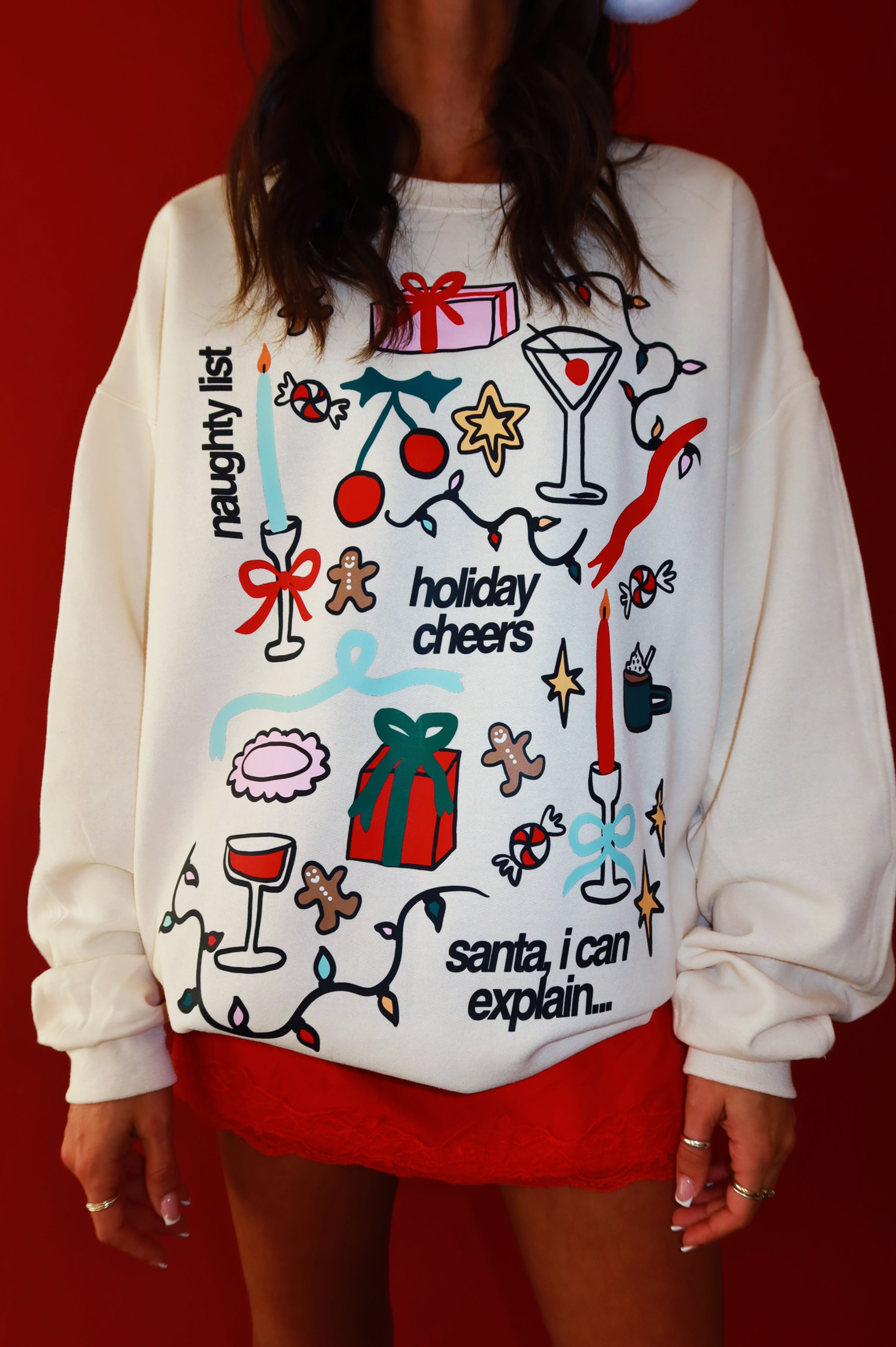 Holiday Cheers Crewneck: Vanilla