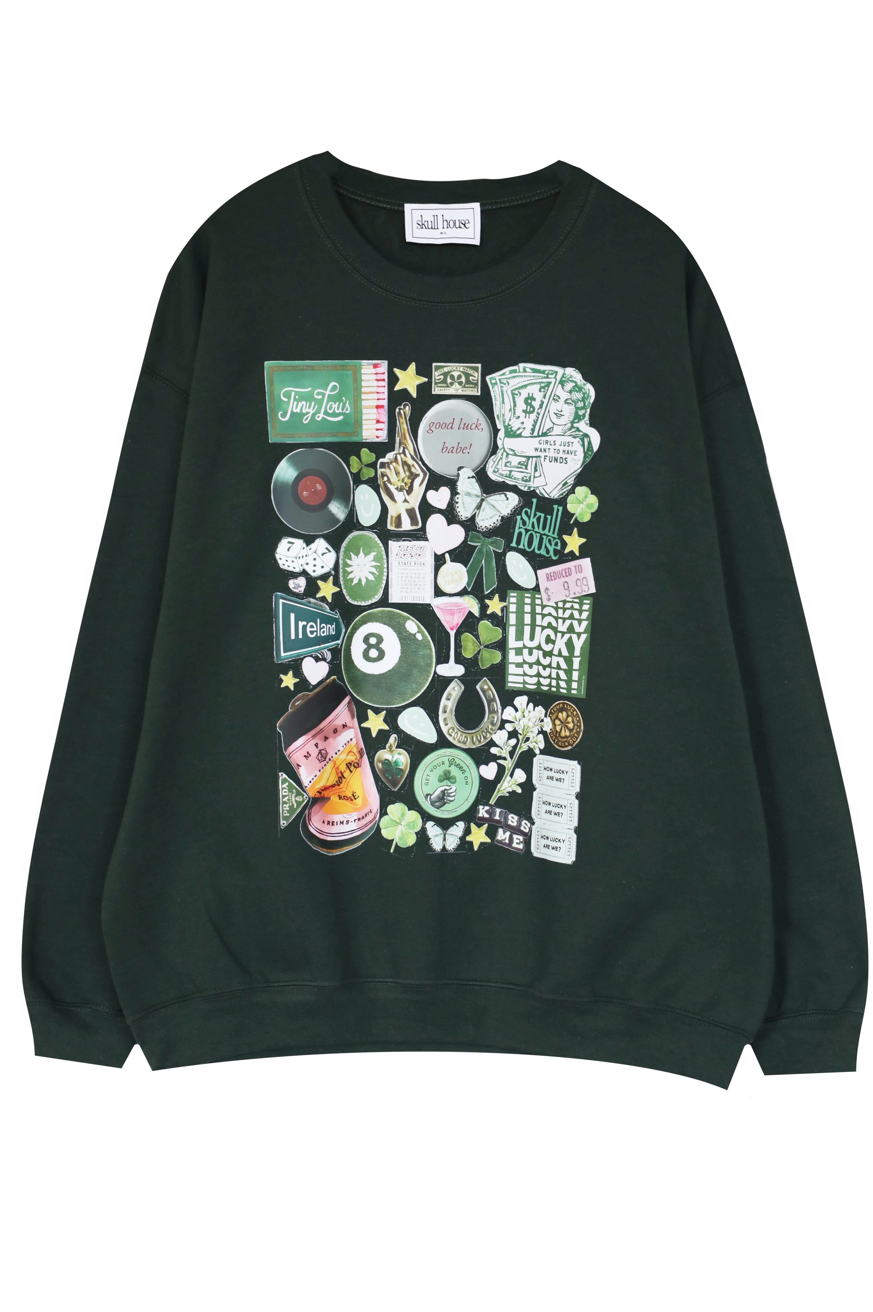 Lucky Scrapbook Crewneck: Forest